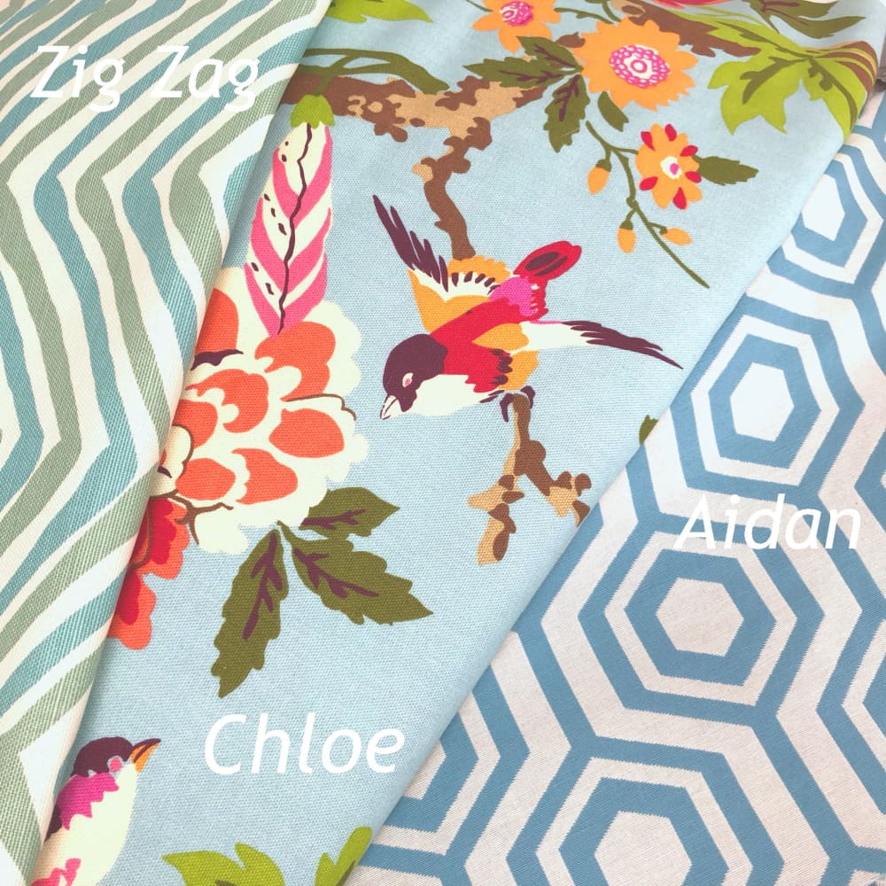 Zig Zag Aqua Turquoise Chevron Pillow Cover - Quadrille Alan Campbell Fabric - Bohemian Home Decor for Living Room, Bedroom & Outdoor Spaces