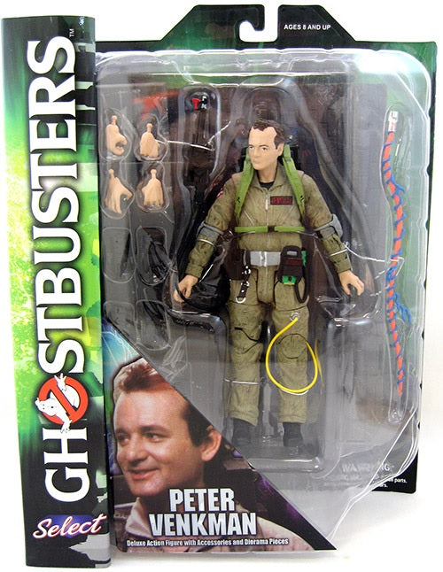 Ghostbusters Peter Venkman Action Figure with Diamond Accents - Collectible Movie Character Toy for Fans & Display - Perfect for Halloween Decor, Cosplay, and Gift Giving