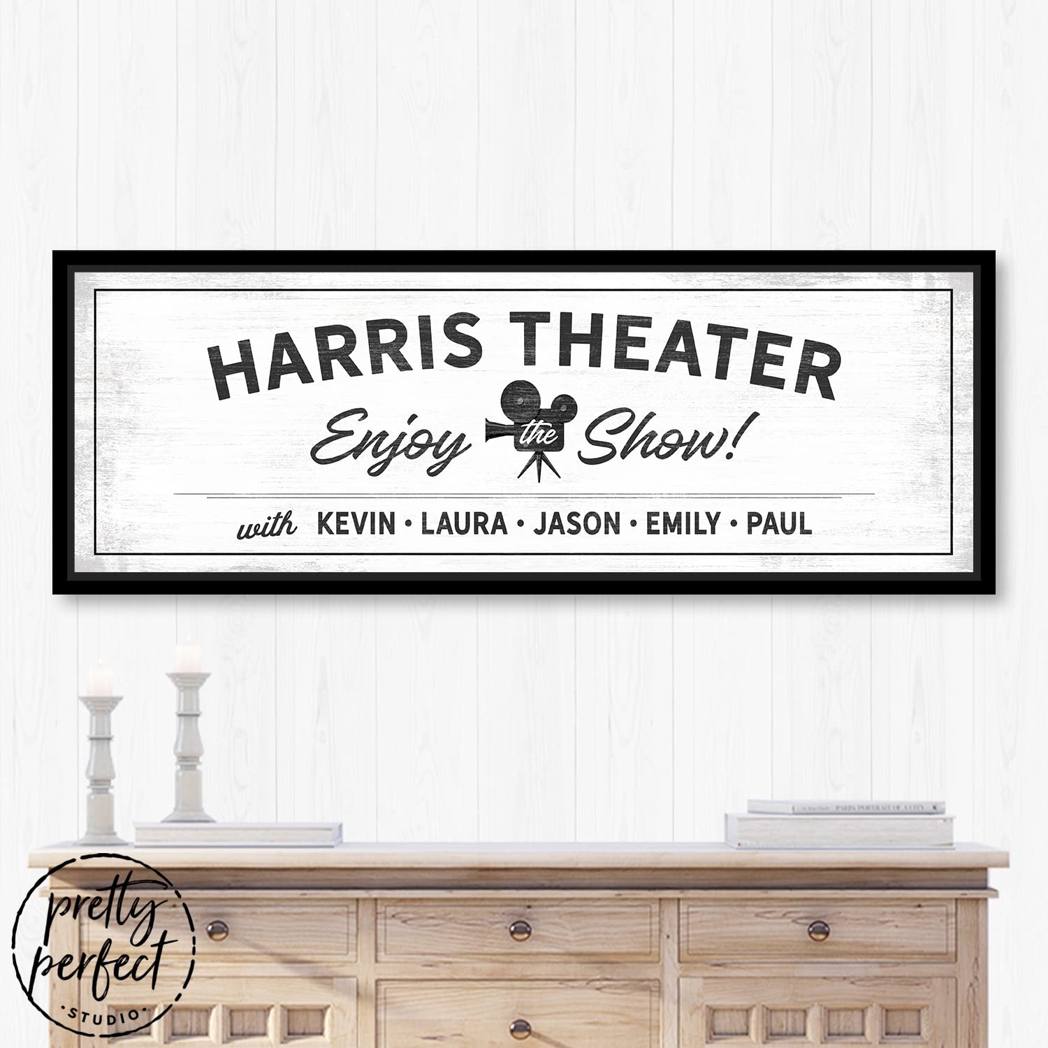 Personalized Movie Night Theater Sign - Custom Framed Canvas Wall Art 12