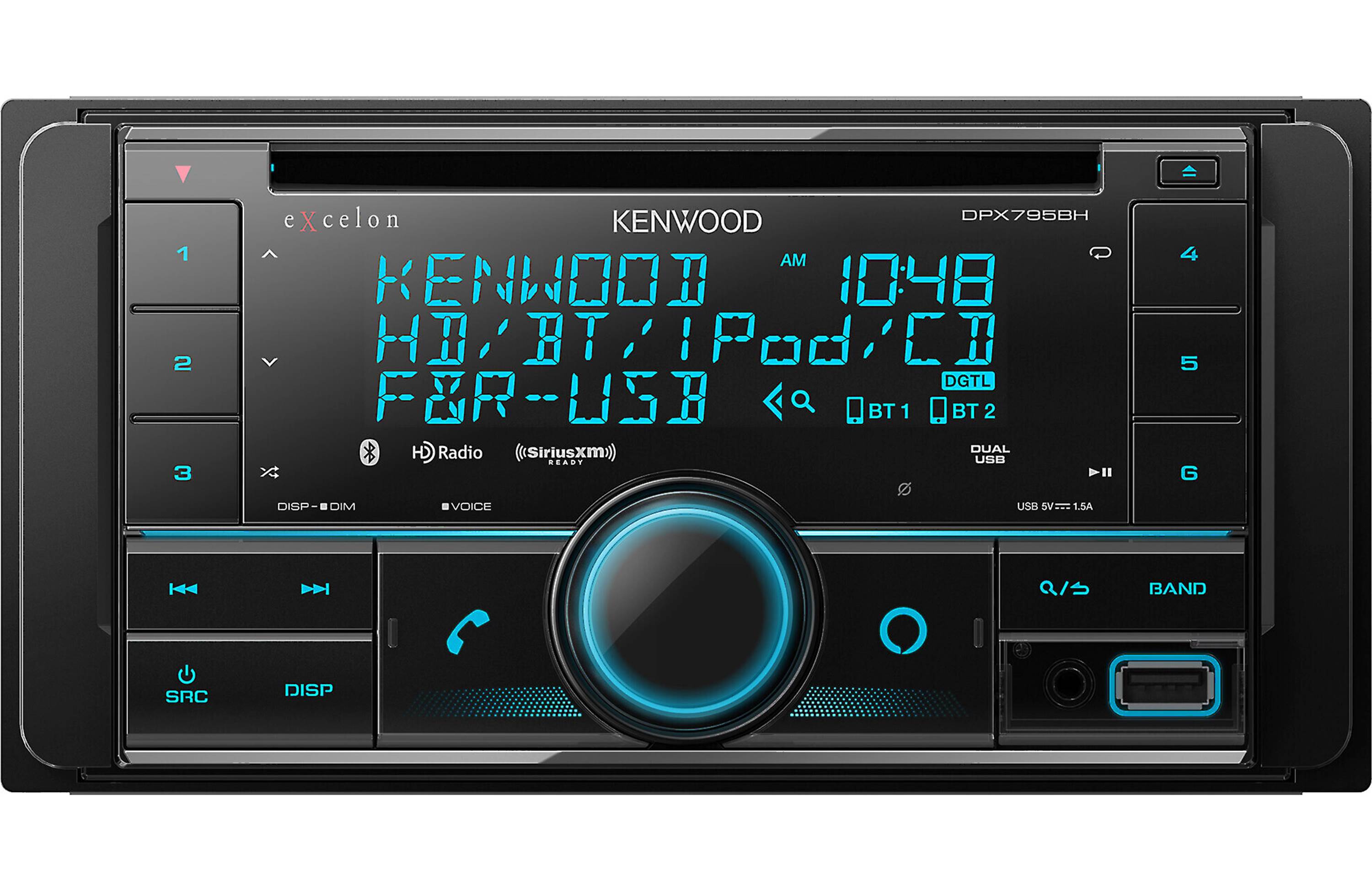 Kenwood Excelon DPX795BH CD Receiver - High Power Car Stereo with Bluetooth, USB, and HD Radio | Perfect for Road Trips and Daily Commutes