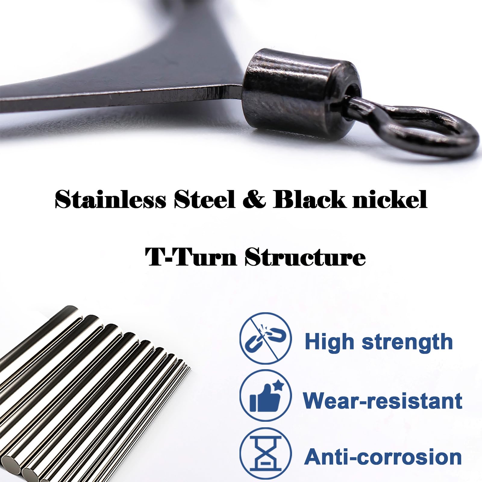 15pcs Stainless Steel 3-Way Swivel Fishing Tackle for Saltwater Fishing Rigs – Perfect for Surf Fishing, Trolling, and Deep Sea Angling