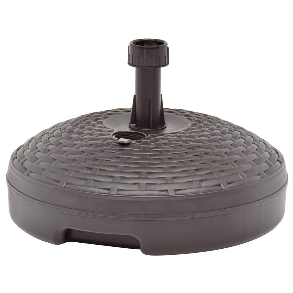Heavy Duty 5.3 Gallon Sand/Water Filled Outdoor Umbrella Base Stand - Brown Plastic for Patio, Garden, Poolside & Backyard Use