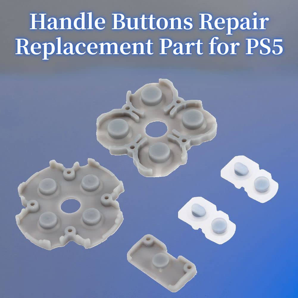 PS5 Controller Replacement Triggers Button Kit - Silicone Conductive Rubber Pads & Handle Buttons Repair Parts | Durable, Wear-Resistant Design for Long-Lasting Gaming | Perfect for PS5 Controller Repairs, Home Use & Travel Gaming Accessories