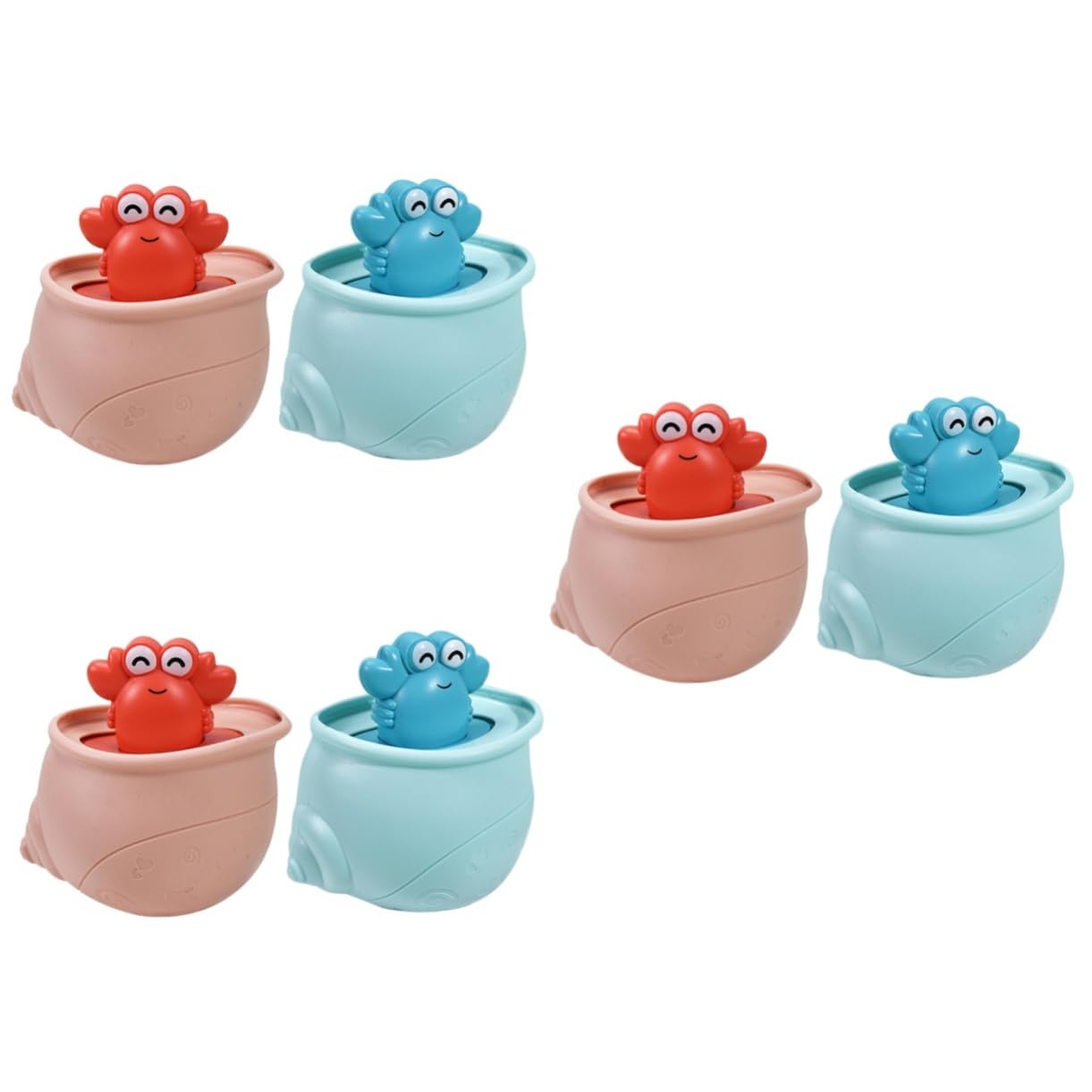 HEMOTON 6-Piece Ocean Animal Bath Toys Set - Floating Wind-Up Crab Toys for Kids, Safe Plastic Bathtub Water Play (Perfect for Toddler Bath Time & Pool Fun)