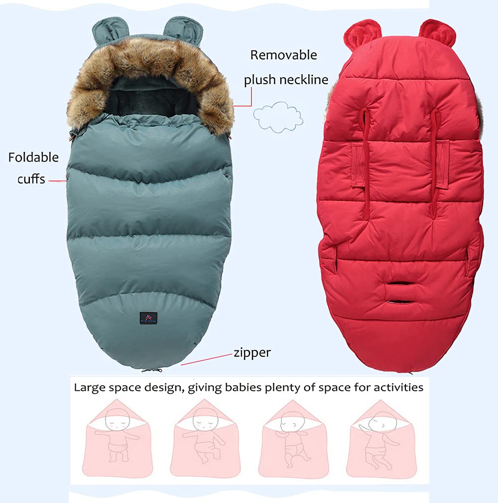Cozy Baby Stroller Footmuff - Detachable Winter Pram Cover with Windproof & Waterproof Design for Newborns & Toddlers - Warm Fleece Lining, Machine Washable (Pink) - Perfect for Strolls in Cold Weather, Snowy Days & Outdoor Adventures