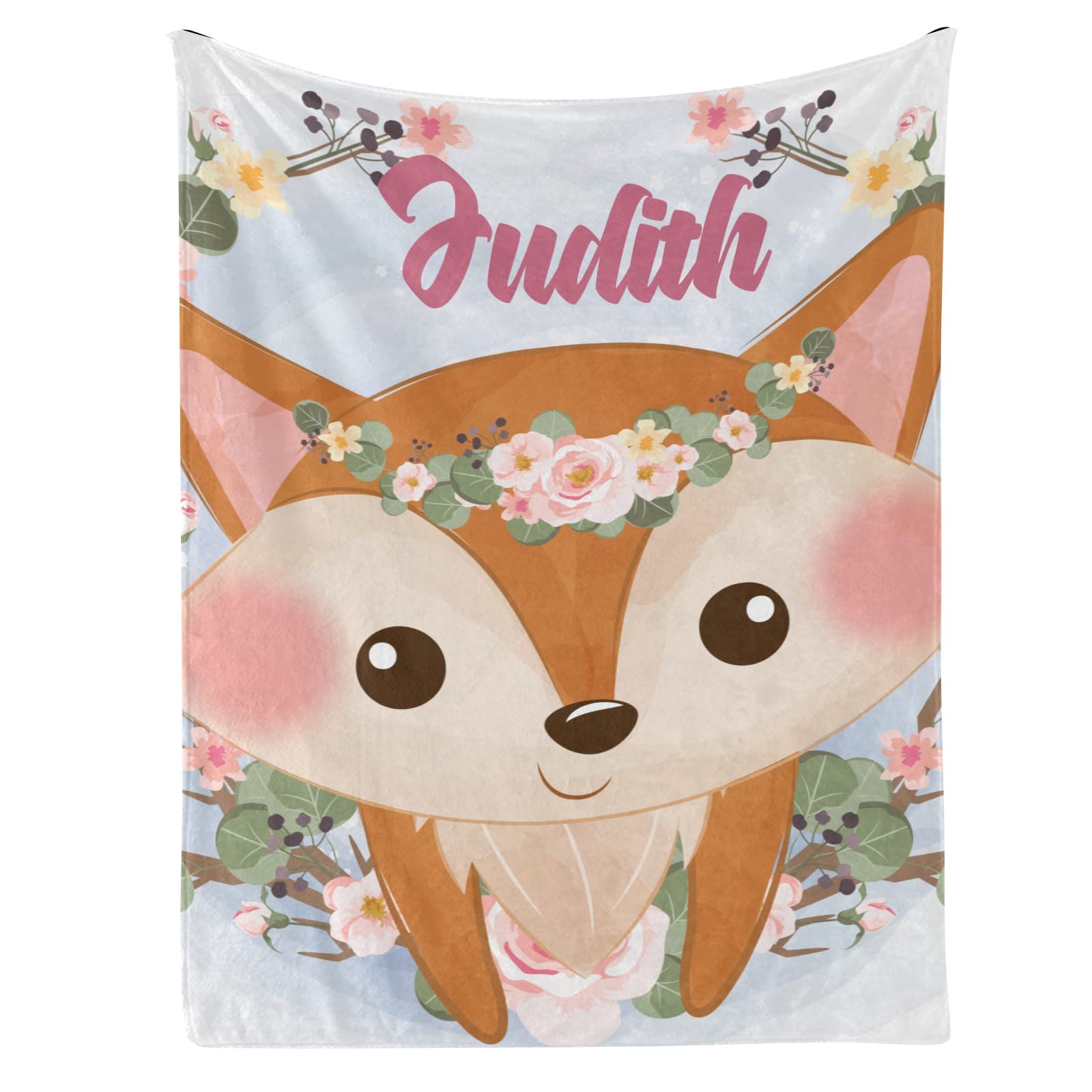 Custom Baby Fox Personalized Blanket - Soft Unisex Newborn Blanket for Baby Showers, Birthdays & Gifts | Nursery Essential for Boys & Girls