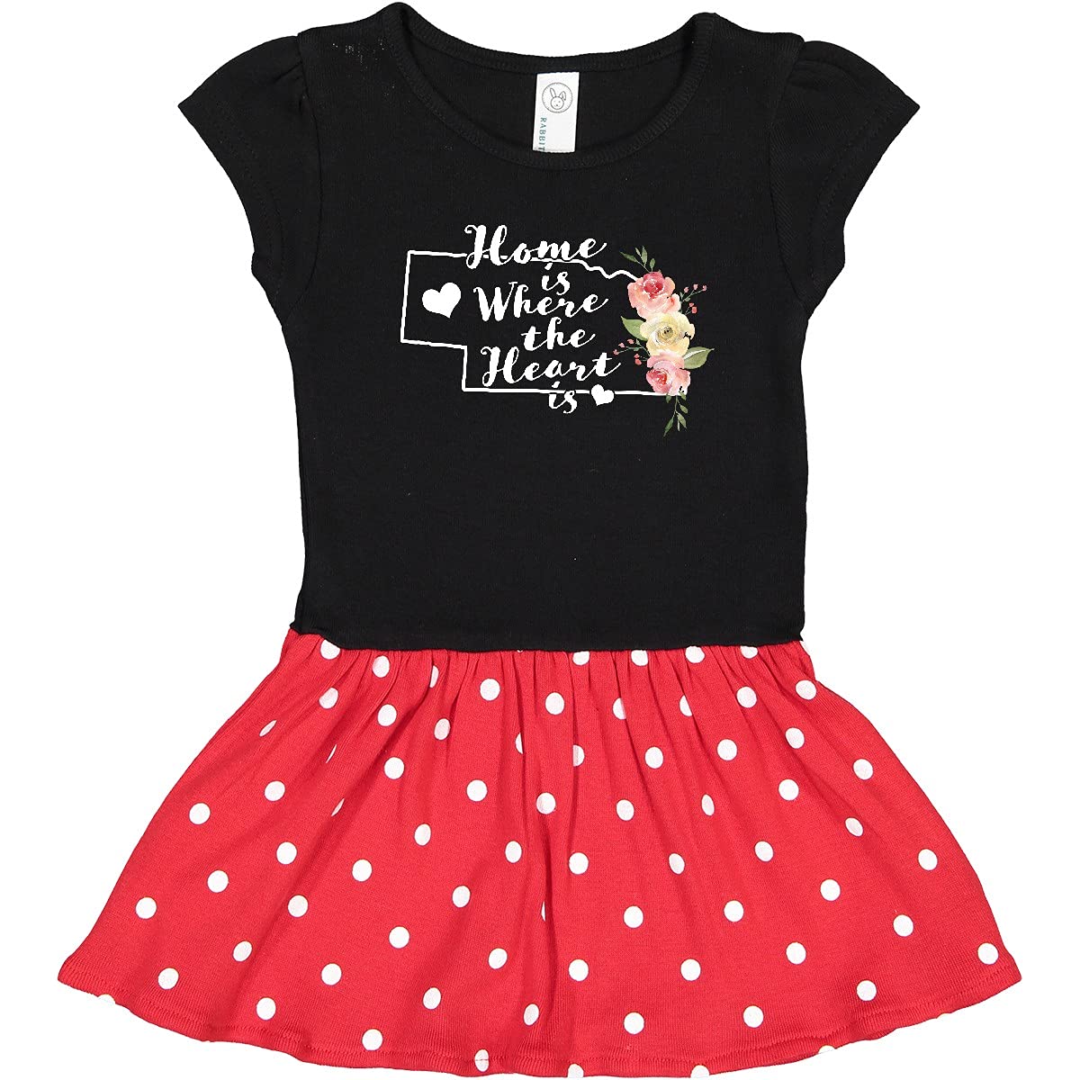 Inktastic Nebraska Home is Where The Heart is Watercolor Print Toddler Dress - Cute Casual Outfit for Girls, Playdates & Family Photos