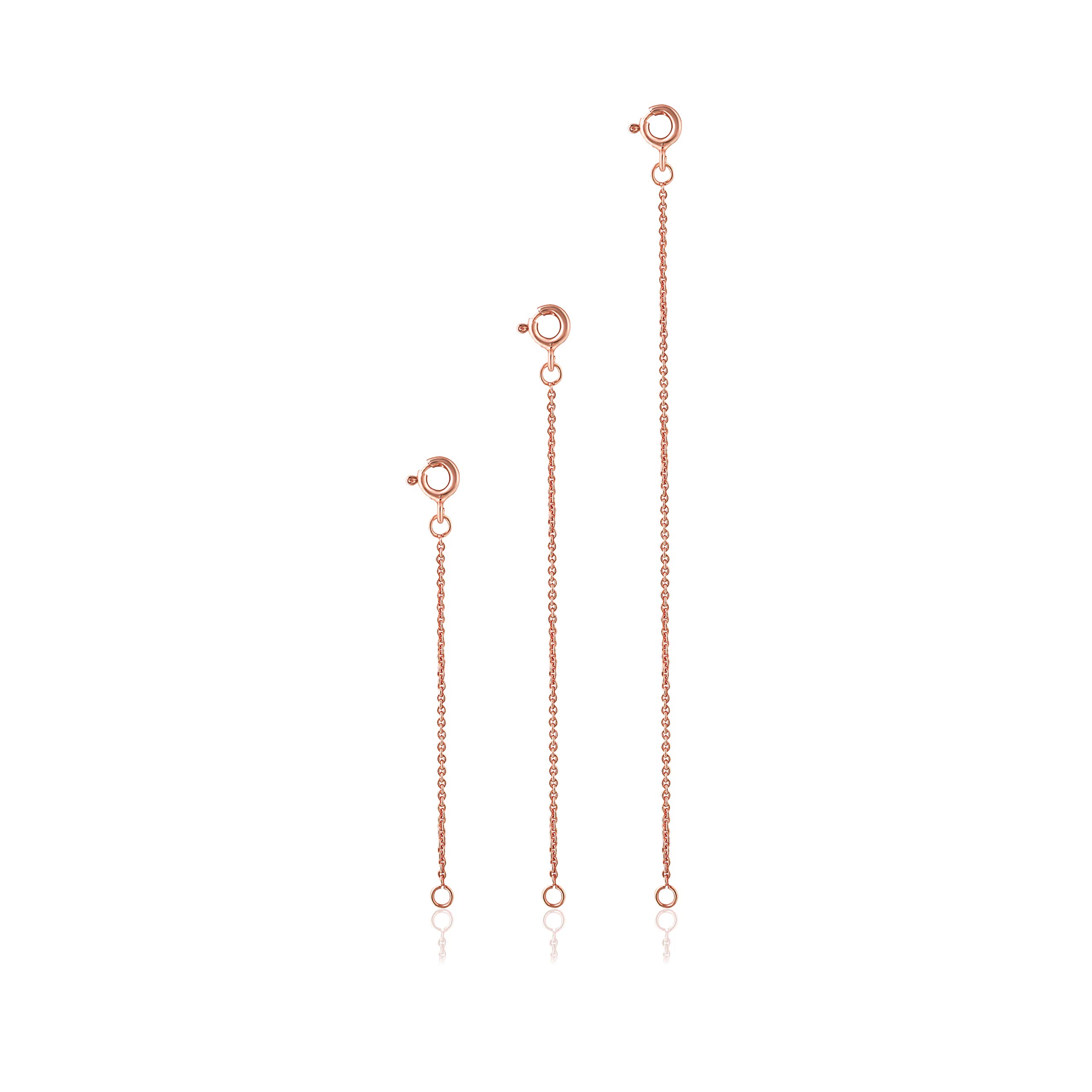 SEA OF ICE 3-Piece Sterling Silver Jewelry Set - Necklace, Bracelet & Anklet Chain Extenders (2