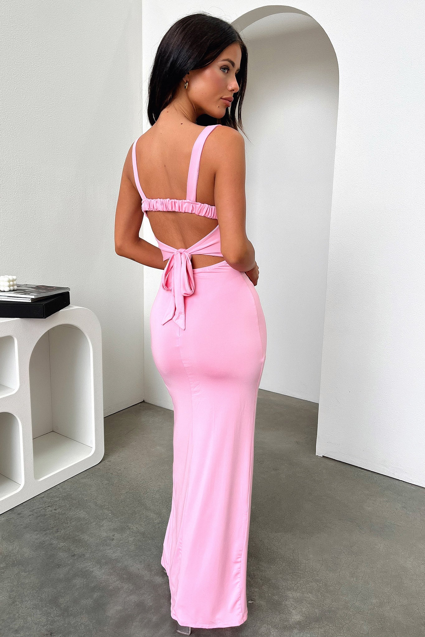 Calvary Maxi Dress for Women - Flowy Long Pink Summer Dress with Side Slits, Boho Beach Dress for Vacation, Party, and Casual Wear