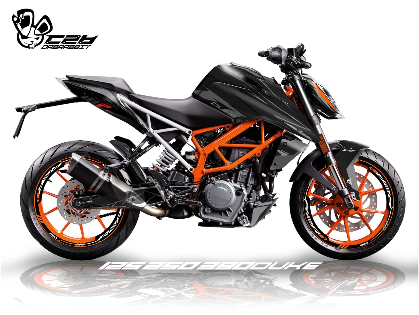 KTM 390 250 125 Duke Graphic Decal Kit - High-Quality Matte Vinyl Stickers for Motorcycle Customization (RN-BB) | Perfect for Bike Upgrades, Racing Events & Personalization