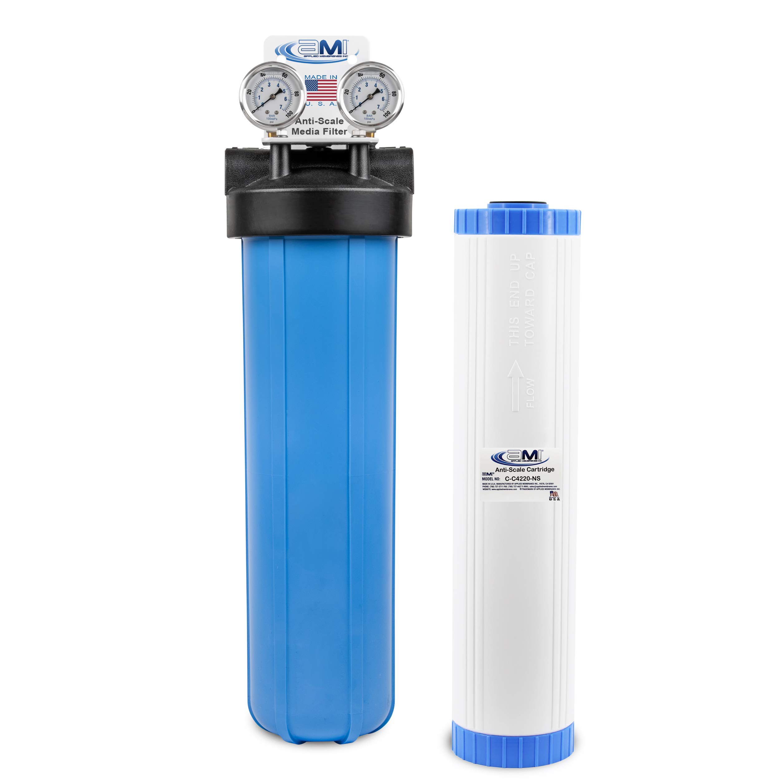 Applied Membranes Inc. Water Descaler System - Prevent Limescale in Tankless Water Heaters & Whole House Pipes | Hard Water Treatment Solution for Cleaner Showers & Longer Appliance Life