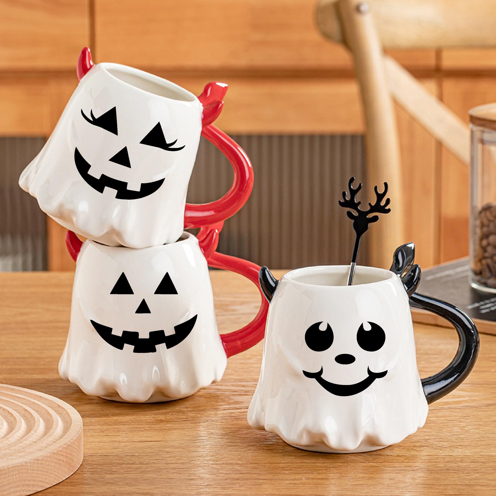 Halloween Pumpkin Face Stickers - Cute & Scary Vinyl Decals for Pumpkins, Glass Jars - DIY Halloween Party Decorations & Crafts - Perfect for Pumpkin Carving, Window Decor, and Halloween Party Supplies