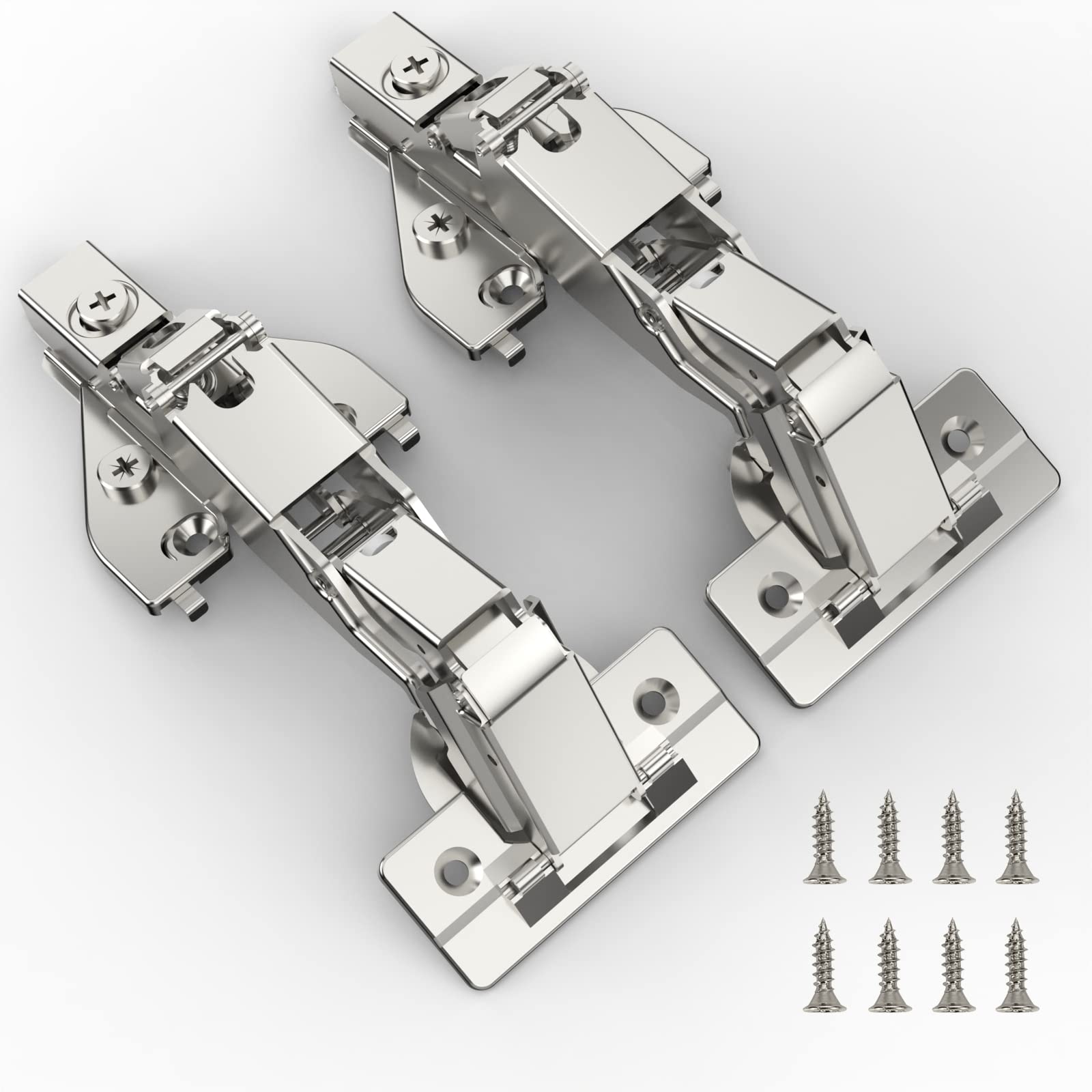 Furniware 4-Pack 165 Degree Lazy Susan Hinges - Full Overlay Concealed Cabinet Hinges for Kitchen Cabinets, Cupboards & Folded Doors (Includes Screws) - Perfect for Smooth Cabinet Door Rotation & Space-Saving Storage Solutions