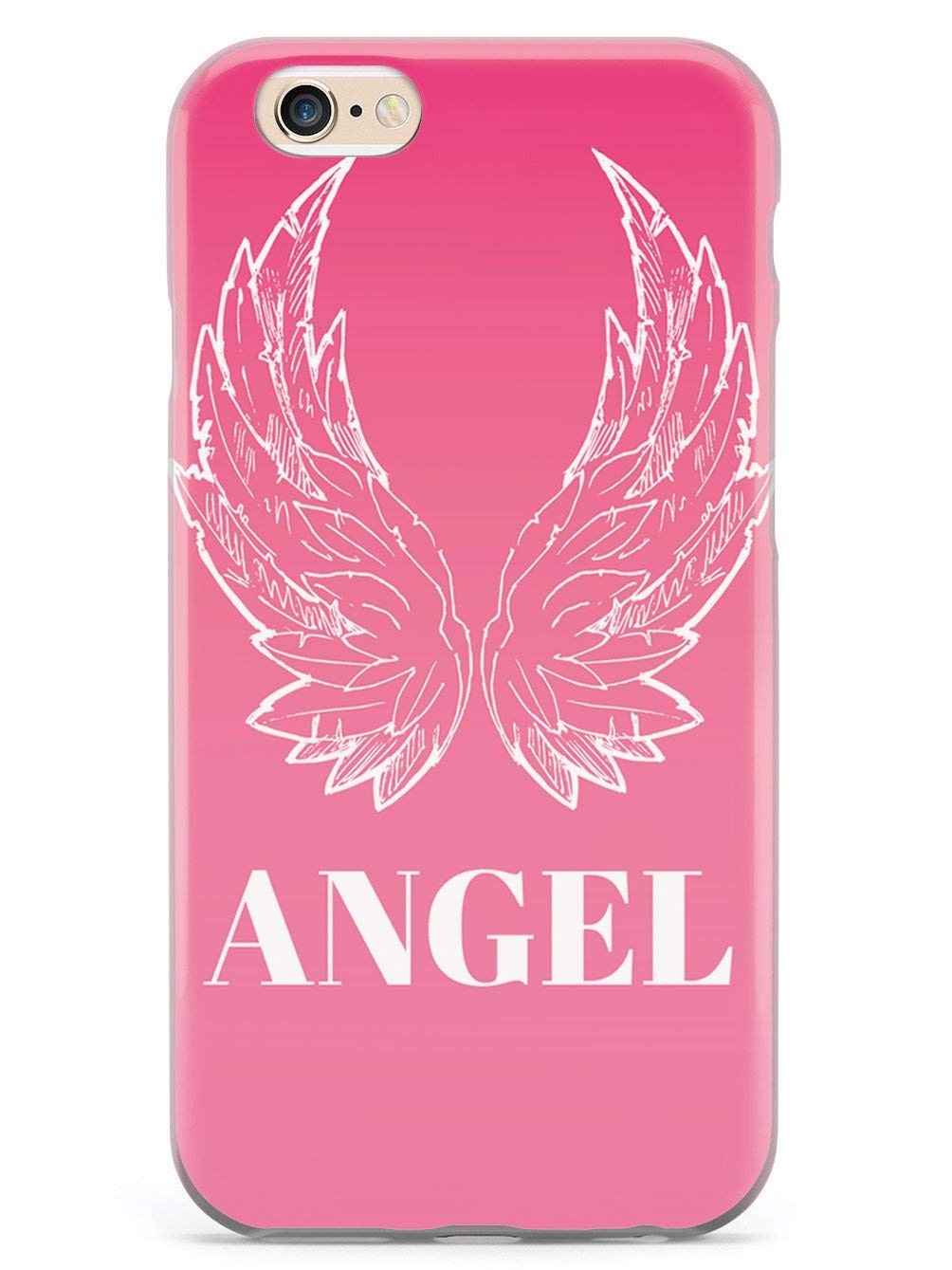 Inspired Cases - iPhone 6 Plus/6s Plus Case with 3D Textured Protection - Pink Angel Wings Design - Perfect for Everyday Use, Travel & Gift Giving
