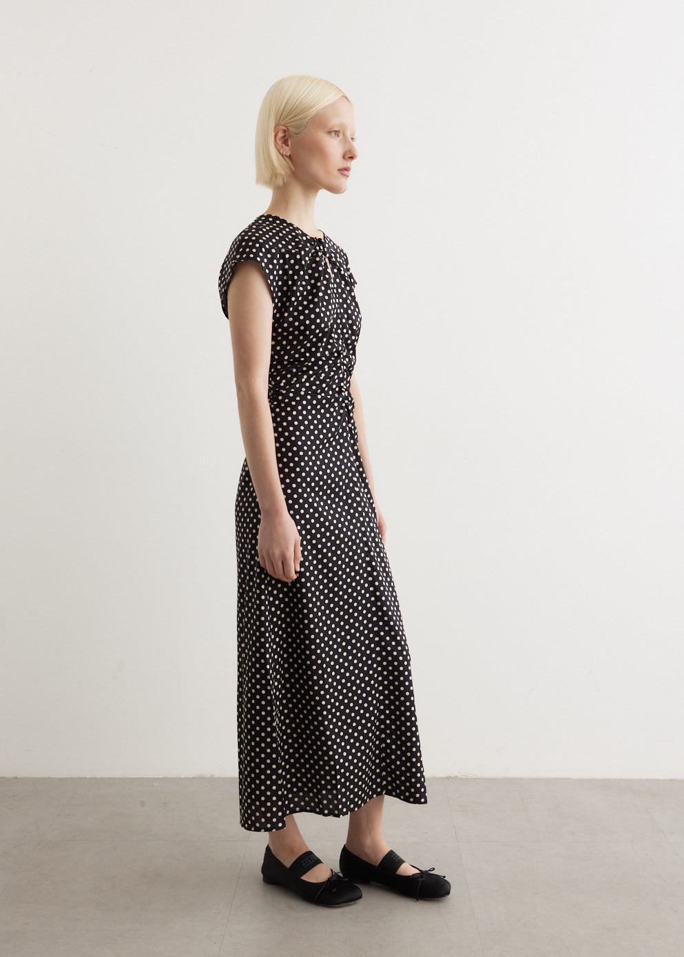 Akeyla Women's Black & Cream Polka Dot Dress C9866 - Elegant Floral Print Party Dress for Evening Events, Weddings & Special Occasions
