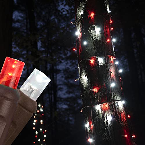 Red/Cool White Trunk Wrap Lights, Brown Wire