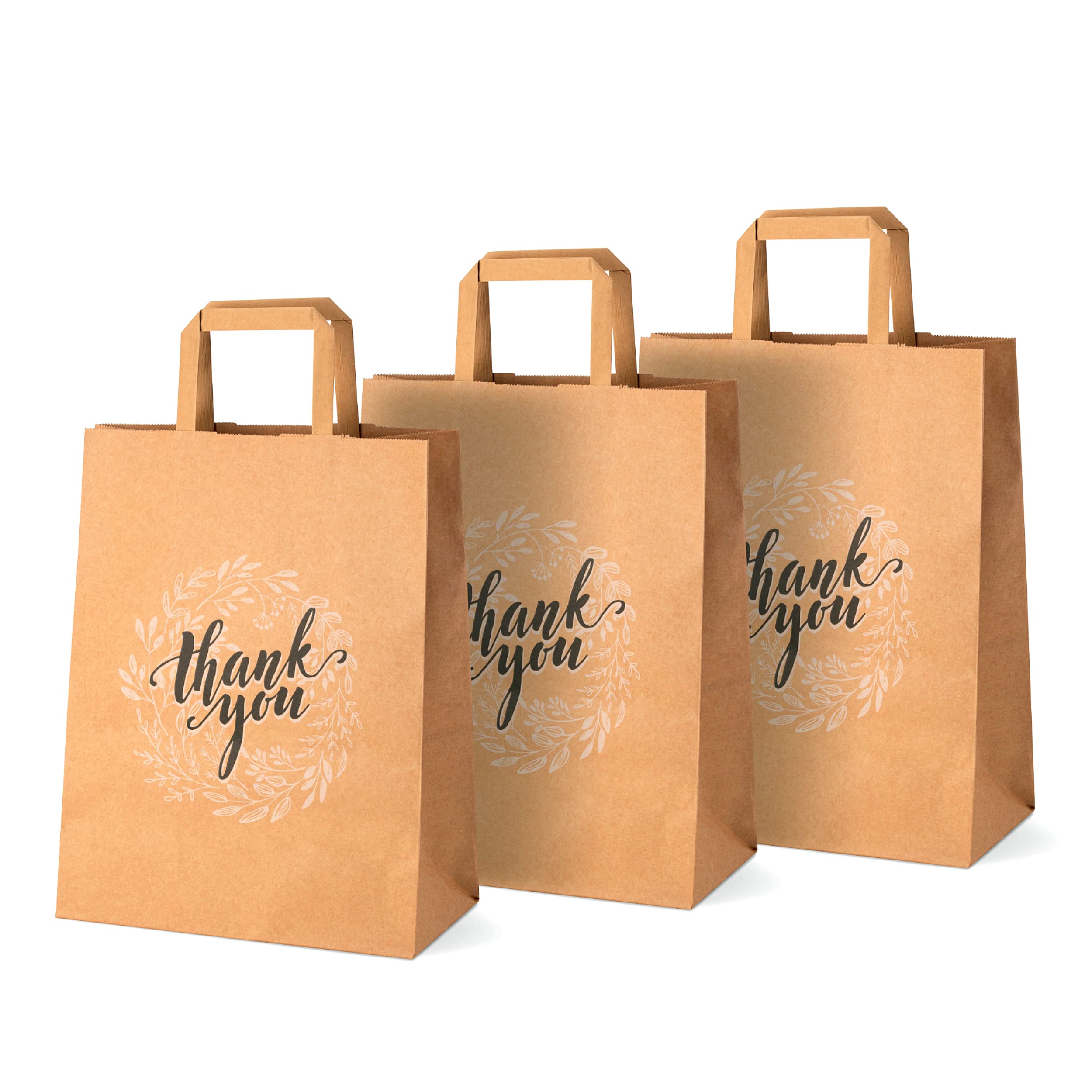 OSpecks Brown Kraft Paper Bags with Handles - 10x13x5 Inches Large Bulk Gift Bags (50 Pack) - Eco-Friendly Retail Merchandise Bags for Wedding Favors, Party Goodies & Business Packaging - Perfect for Boutique Stores, Bridal Showers & Corporate Events