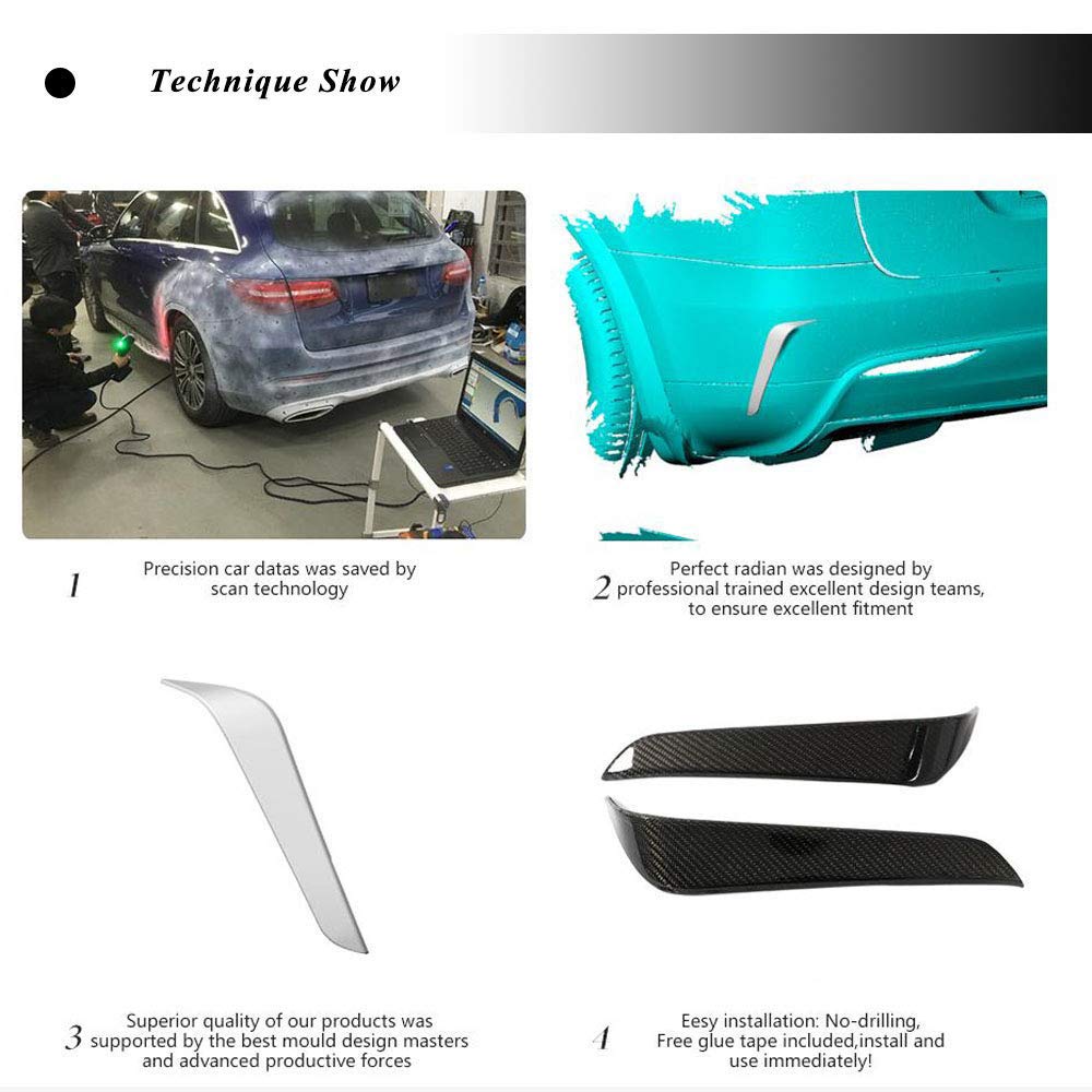 Premium Carbon Fiber Rear Fender Vent for Tesla Model X (2016-2018) - Compatible with 75D/90D/P90D/100D/P100D - 2-Piece Set - Rear Air Intake Vent Trim - Enhances Style & Aerodynamics - Perfect for Car Enthusiasts & Performance Upgrades