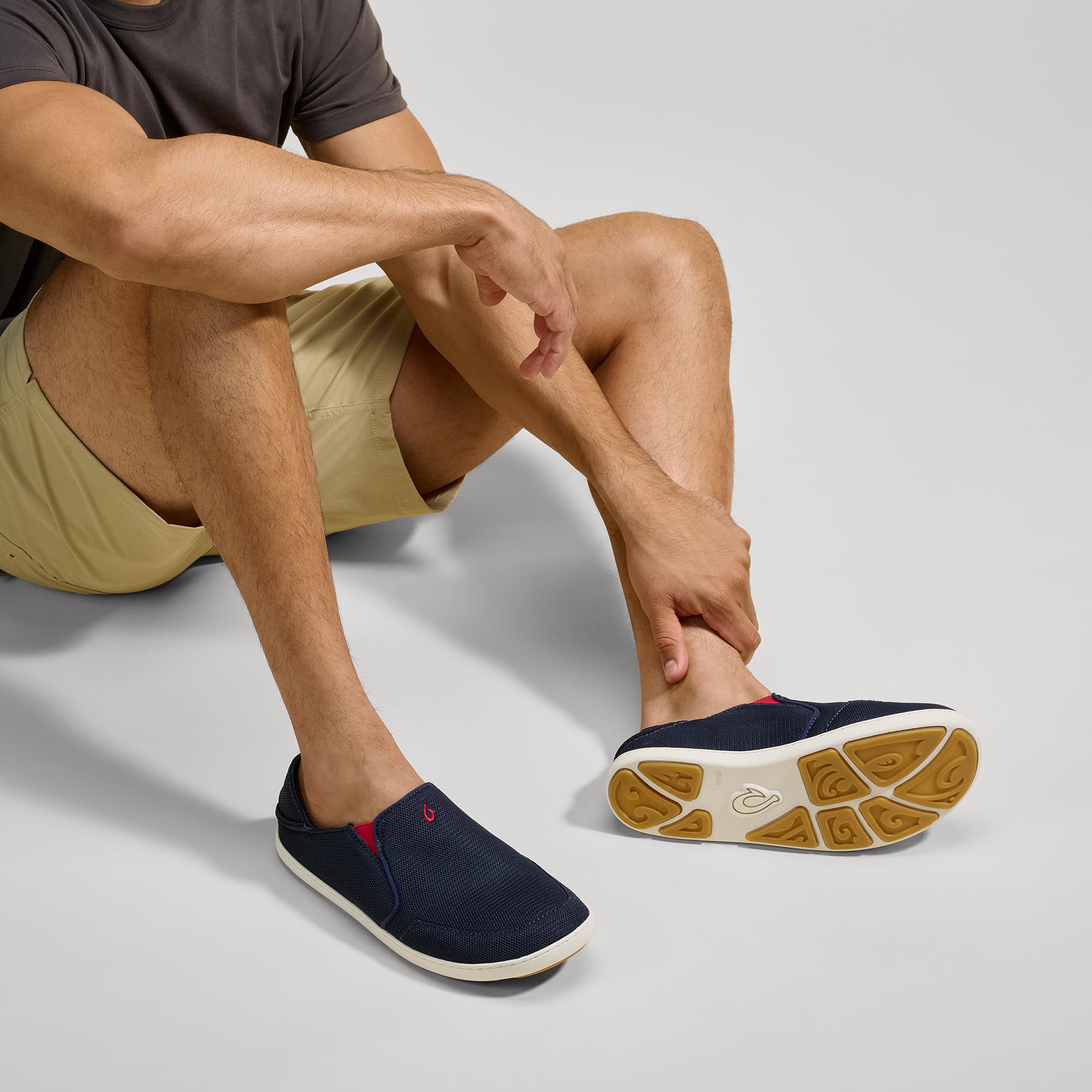 OLUKAI Nohea Mesh Men's Slip-On Sneakers - Lightweight Breathable Walking Shoes for Men with Drop-in Heel & Comfort Fit - Perfect for Travel, Work & Casual Wear