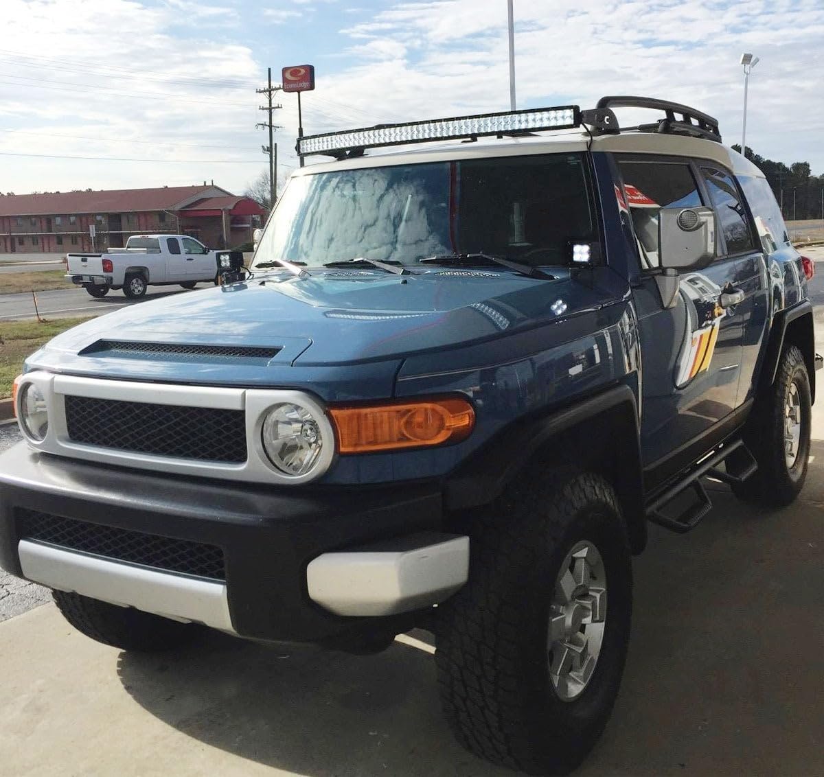 iJDMTOY 20W High Power LED Front Cowl Light Kit for 2007-2014 Toyota FJ Cruiser - Includes 2 LED Pod Lights & A-Pillar Mounting Brackets - Perfect for Off-Roading, Night Driving & Adventure Lighting