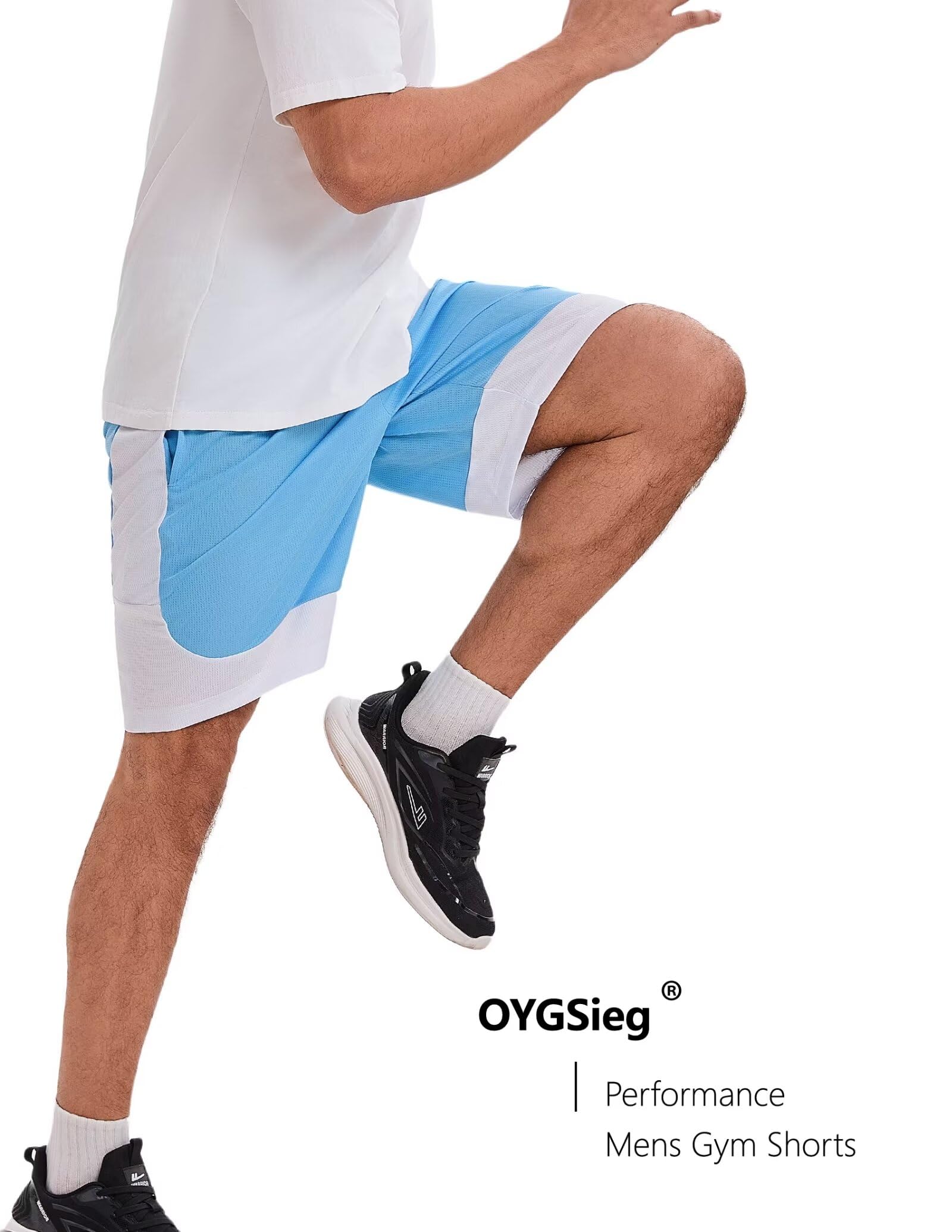 OYGSieg 6 Pack Men's Breathable Mesh Basketball Shorts with Pockets - Quick Dry Gym Workout Running Shorts for Men | Perfect for Basketball, Gym Training & Casual Wear