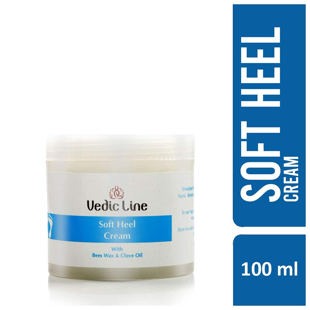 Vedicline Soft Heel Cream for Cracked Heels - Repairs Rough Feet with Neem Seed Oil, Clove Leaf Oil & Menthol - Hydrates & Smooths Skin - 100ml - Ideal for Dry Feet Care at Home, Travel & Pedicures