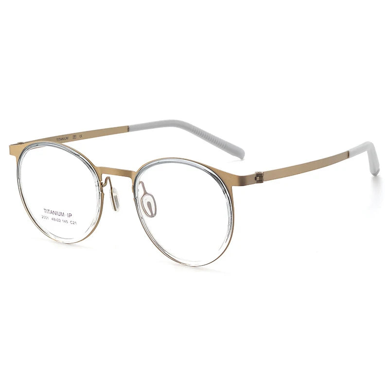 Bclear Women's Full Rim Round Titanium Eyeglasses L2001 - Lightweight & Durable Eyewear for Work, Reading & Fashion