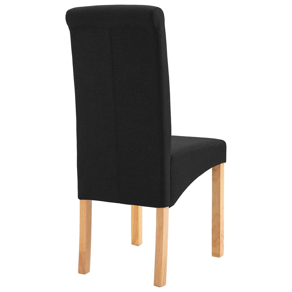 2 Pack Black Fabric Upholstered Padded Dining Chairs - Comfortable Kitchen, Restaurant & Lounge Chairs for Home & Commercial Use
