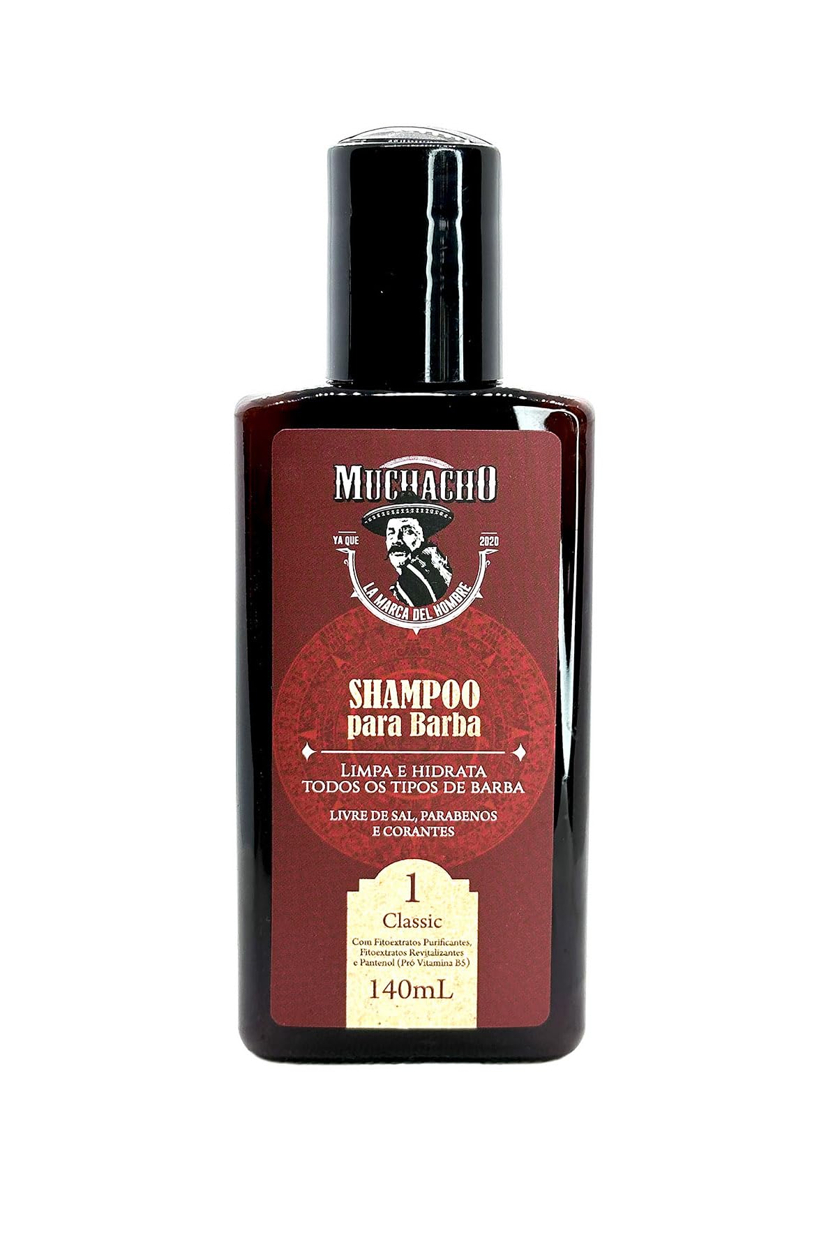 MUCHACHO Classic Beard Shampoo for Men - Cleans, Softens & Moisturizes Facial Hair - New Packaging (Ideal for Daily Grooming & Beard Care Routine)