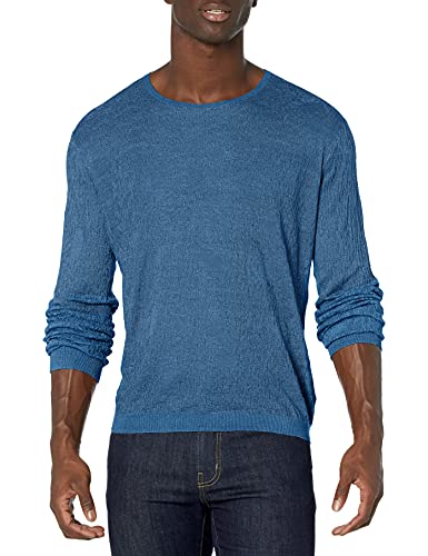 John Varvatos Men's Regular Fit Long Sleeve Crew Neck Sweater with Textured Jacquard Stitch - Perfect for Casual Outings & Business Casual Wear