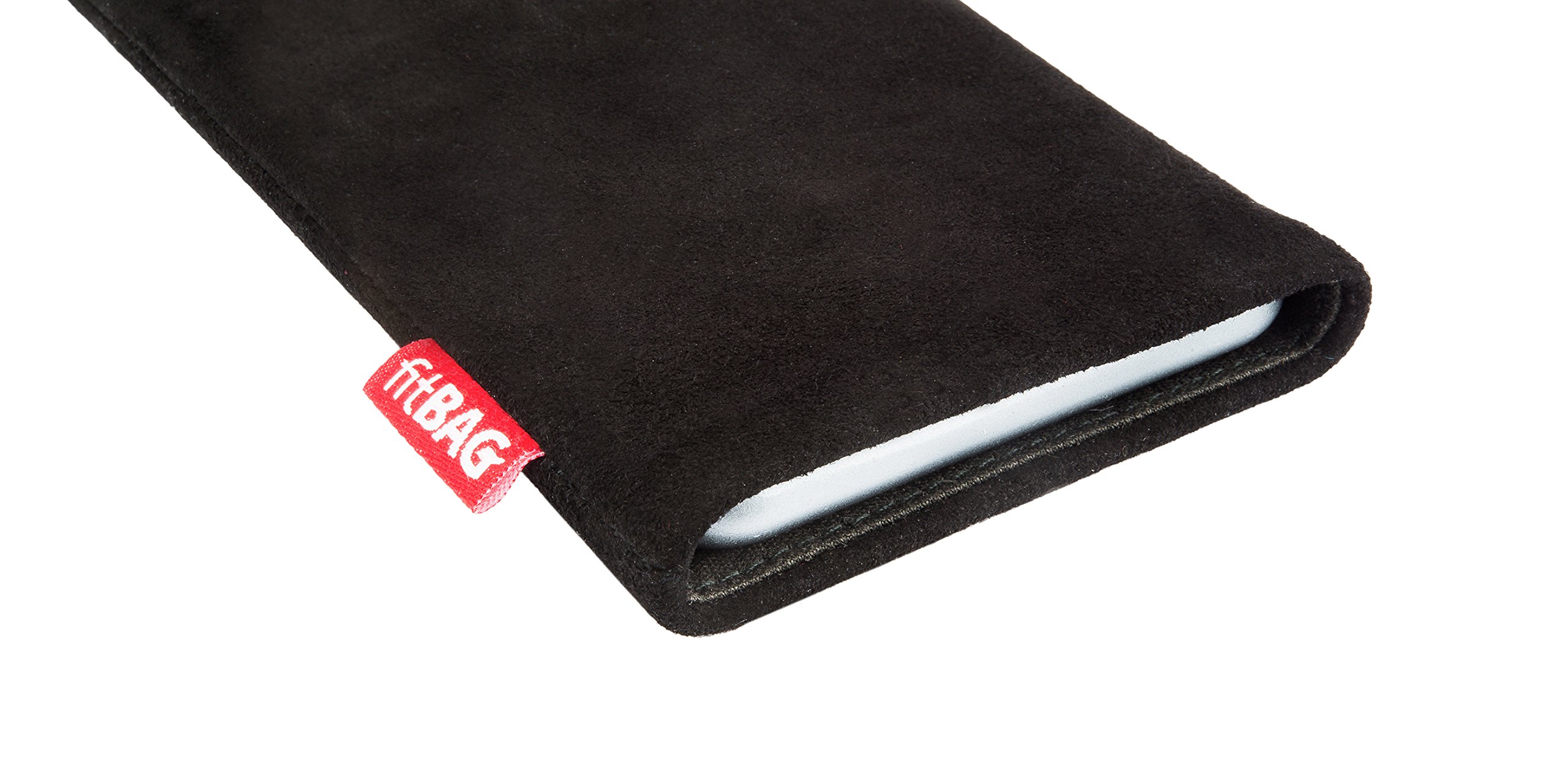 Premium Black Custom Tailored Leather Sleeve Case for Sony Xperia 1 II - German-Made Genuine Nappa Leather with Microfiber Lining | Perfect for Business Professionals & Travel Protection