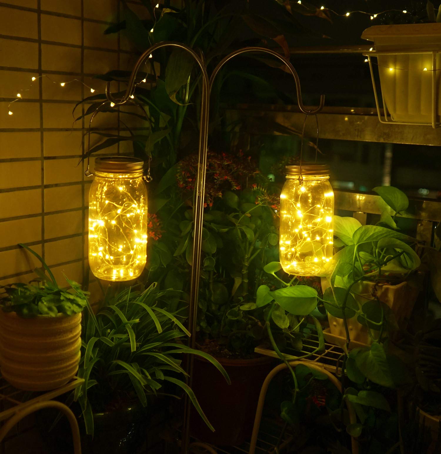 Solar Mason Jar Lights - 6-Pack Large Glass Jars with 30 LED Fairy String Lights, Waterproof Outdoor Hanging Lanterns for Patio, Garden, Yard, Wedding & Party Decorations | Perfect for Romantic Ambiance, Evening Gatherings & Backyard Lighting