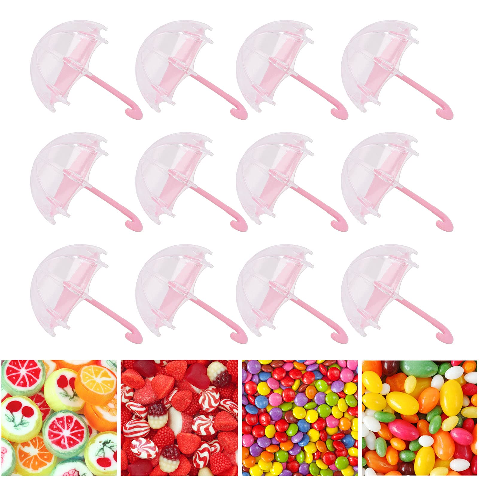 Haofy 12Pcs Umbrella Shaped Candy Boxes - Elegant Wedding Party Favor Containers for Candy, Chocolates & Treats - Perfect for Bridal Showers, Baby Showers & Birthday Celebrations