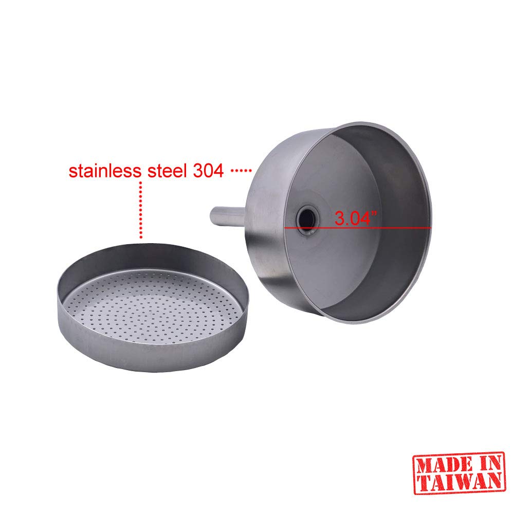STELLA 8 Cup Stovetop Espresso Maker Replacement Funnel & Reducer - Compatible with Moka Pots - Perfect for Home Brewing Italian Coffee, Camping, and Gifts