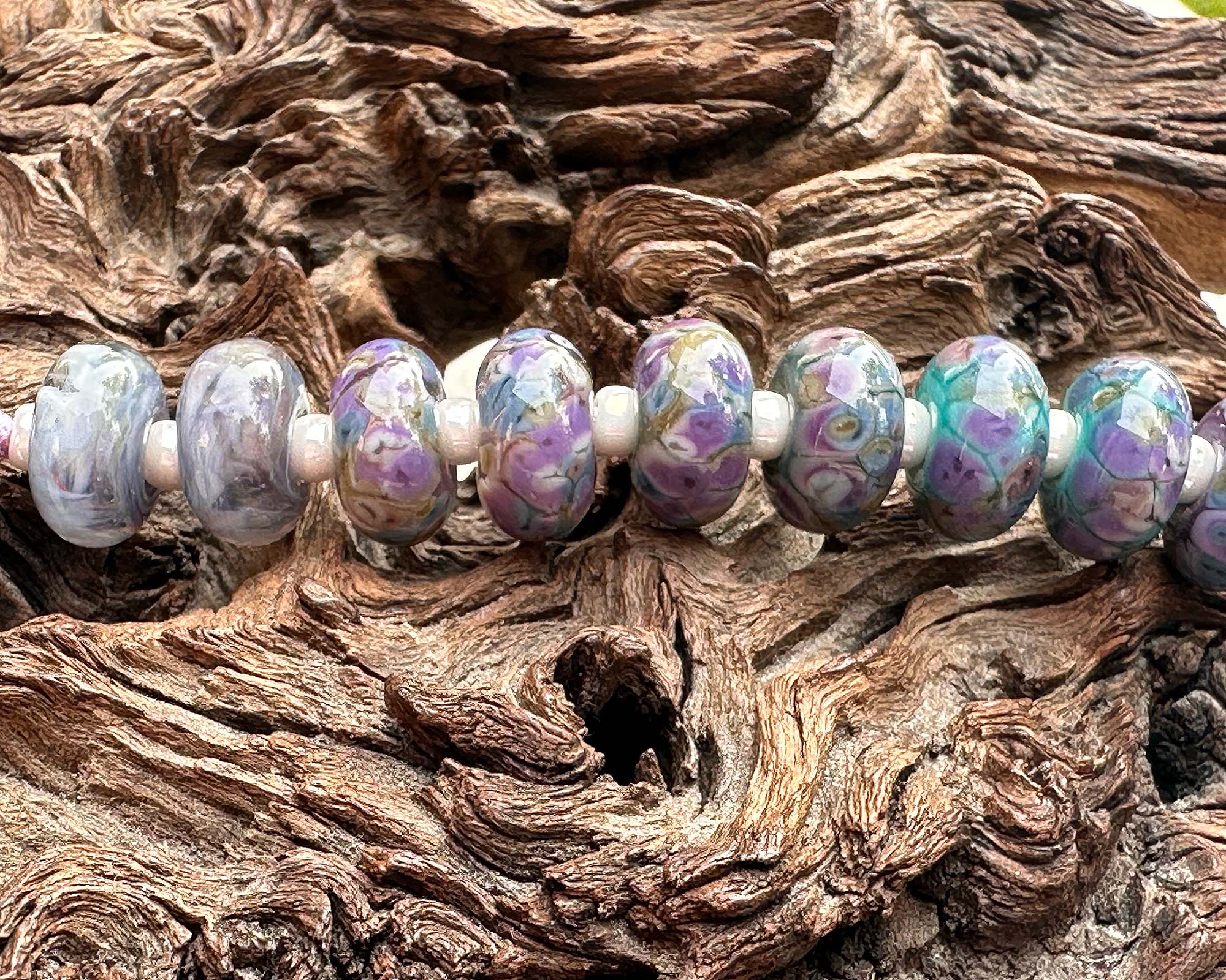28 Picasso Mosaic Lampwork Beads Set for Jewelry Making - DIY Bracelet, Necklace & Craft Projects - Glass Beads for Artistic Creations & Gift Giving