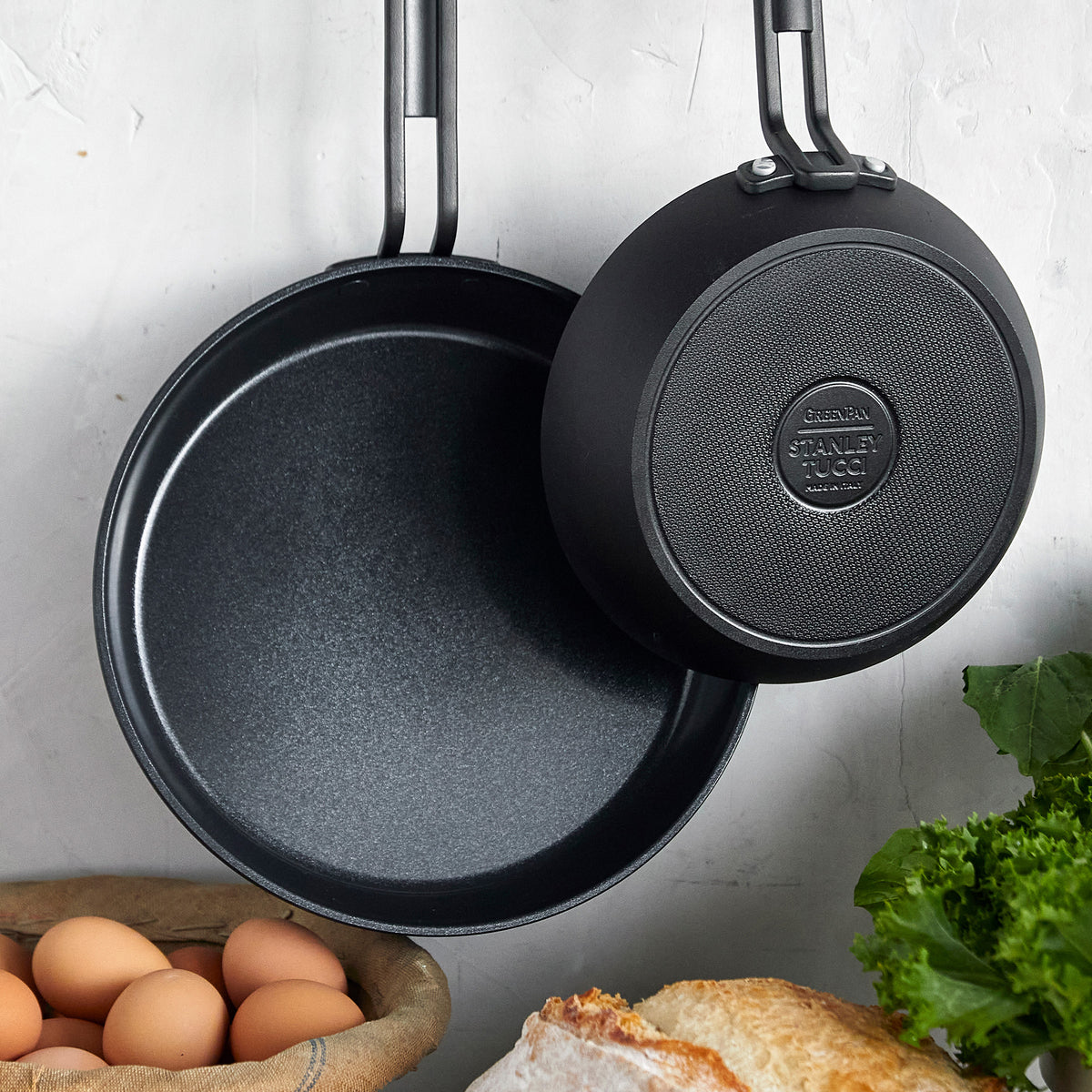 Stanley Tucci™ Milano Black 11-Piece Ceramic Nonstick Cookware Set with Free Tucci Cookbook | Durable & Eco-Friendly Pots & Pans for Everyday Cooking, Baking & Entertaining