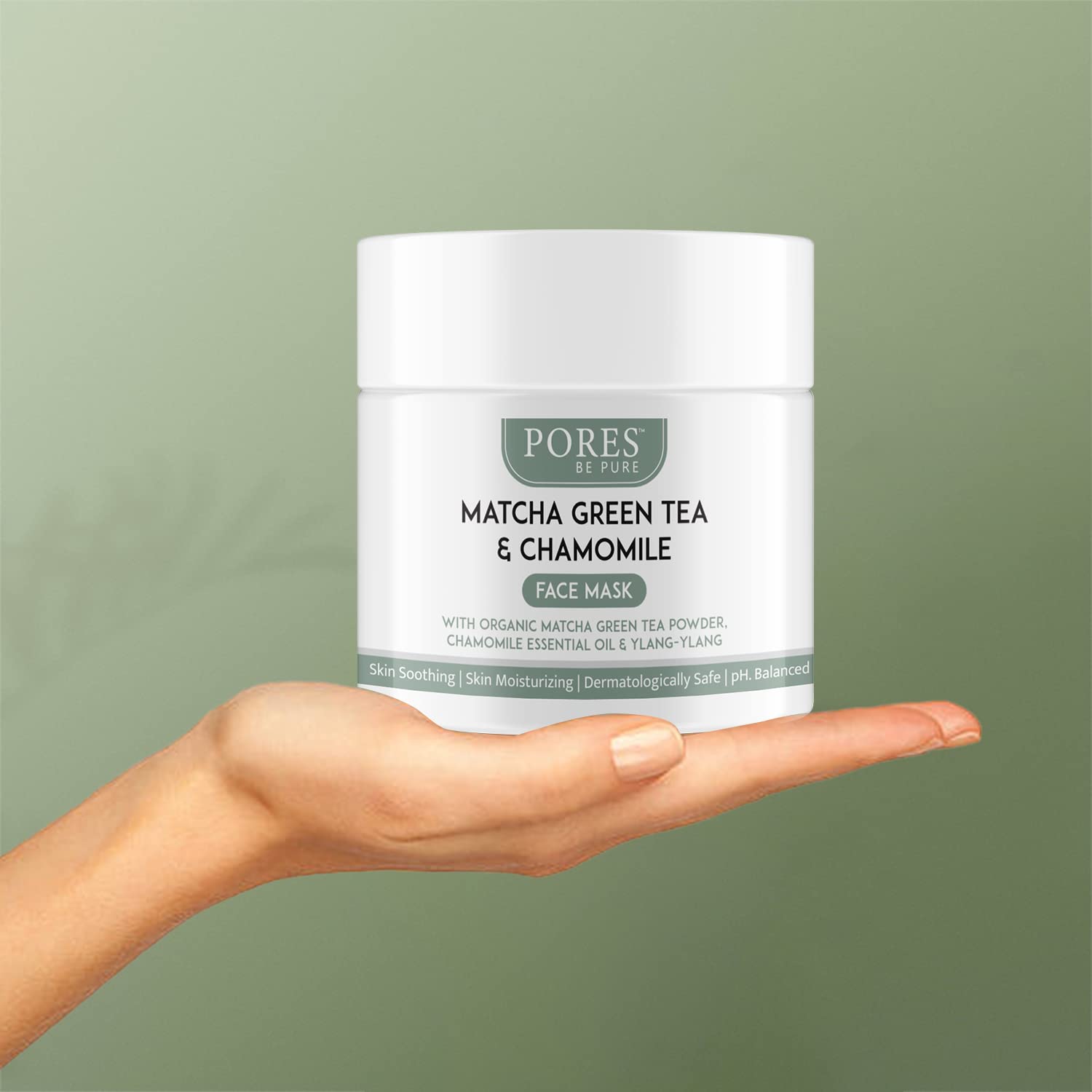 Pores Be Pure Matcha Green Tea & Chamomile Face Mask - 100g pH Balanced Facial Treatment for Glowing, Soothing & Moisturizing Skin | Unisex Skincare | Perfect for Daily Use, Spa Days & Relaxation