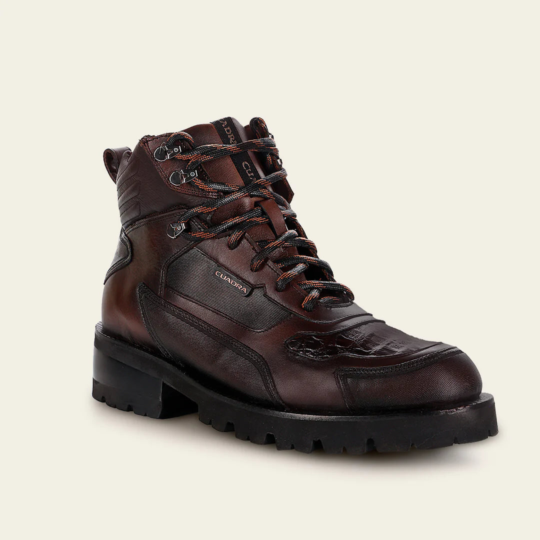 Men's Cuadra Chocolate Casual Fashion Caiman Ankle Boots - Stylish & Comfortable for Everyday Wear, Office, and Outdoor Activities