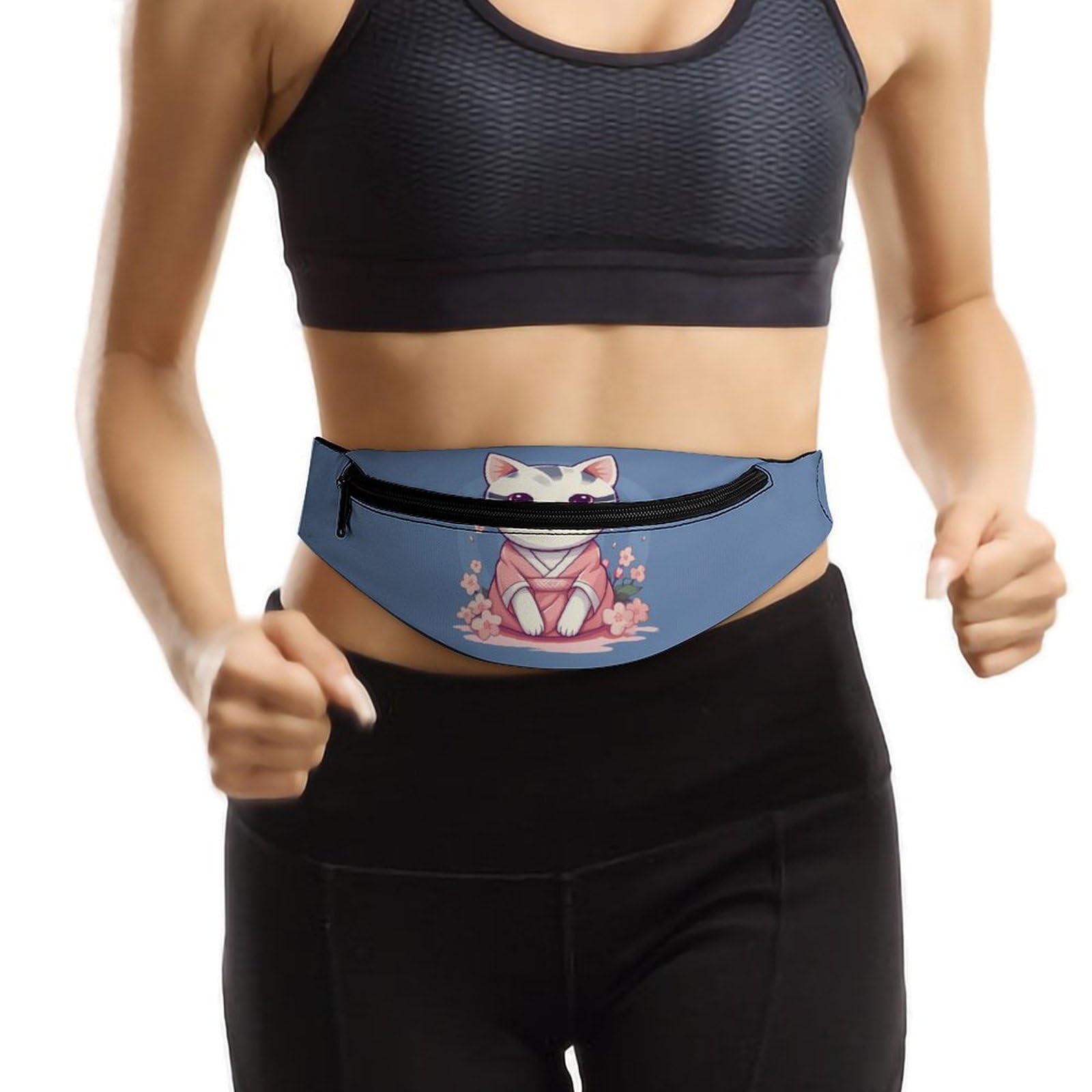 Stylish Japanese Cat Waist Bag - Adjustable Crossbody Pouch for Women & Men | Perfect for Travel, Shopping & Outdoor Activities