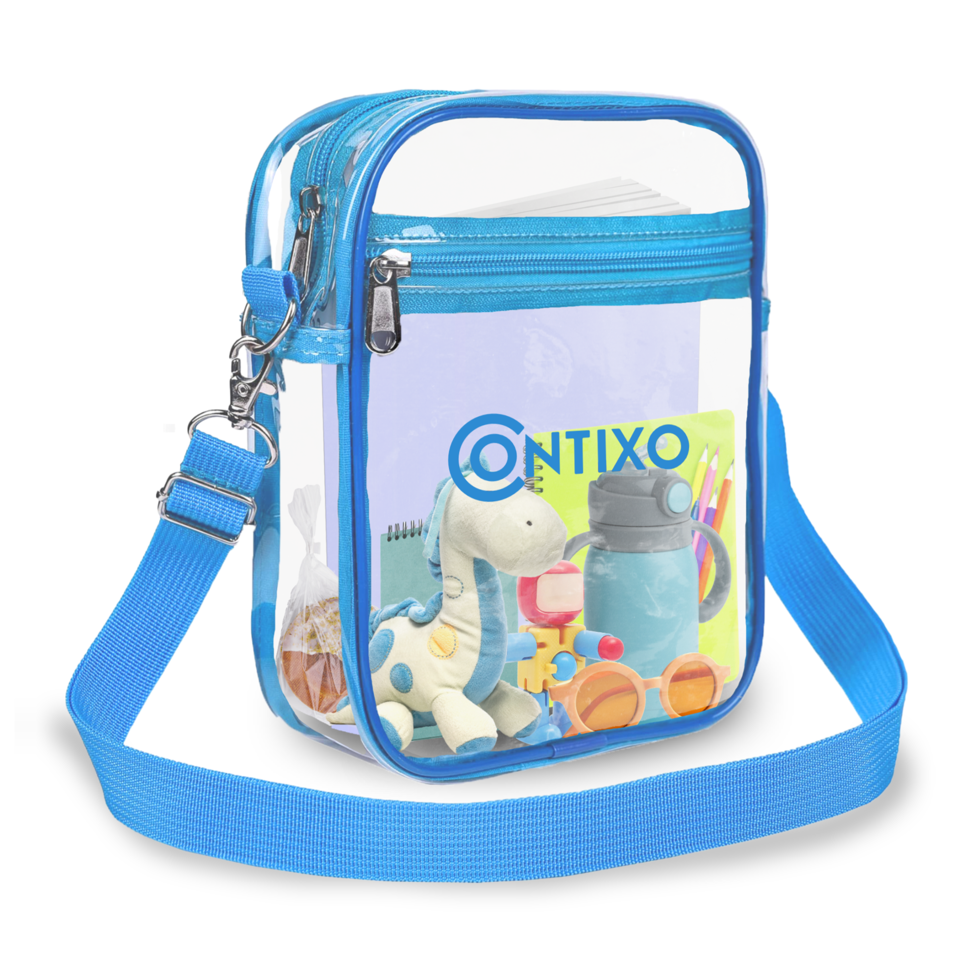 Contixo 10 Kids Clear Tablet Backpack - Stadium Approved, Lightweight & Durable, Perfect for School, Travel & Events - Purple