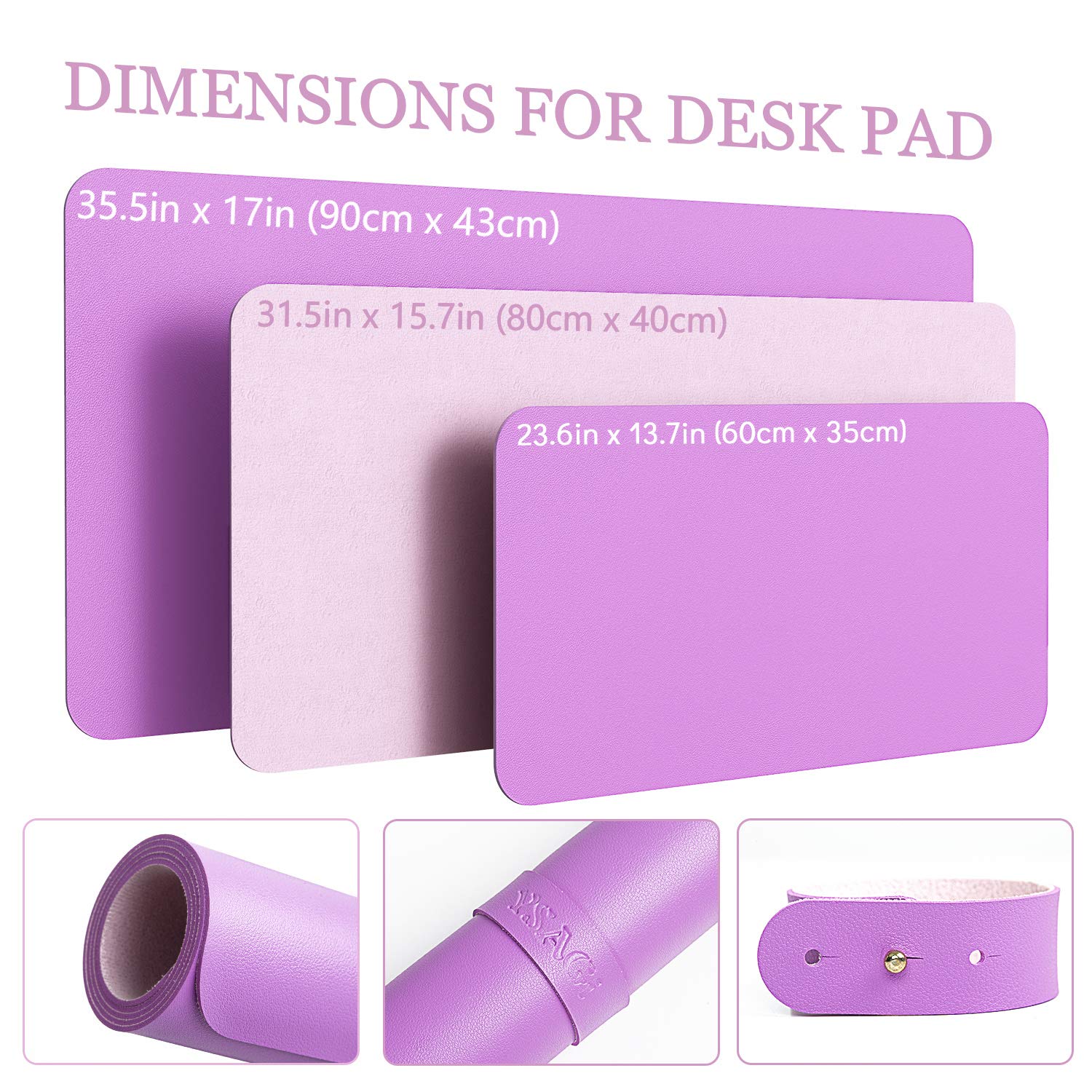 YSAGi Non-Slip Leather Desk Pad - Waterproof Office Desk Mat for Laptop & Keyboard, Large Mouse Pad Protector (23.6