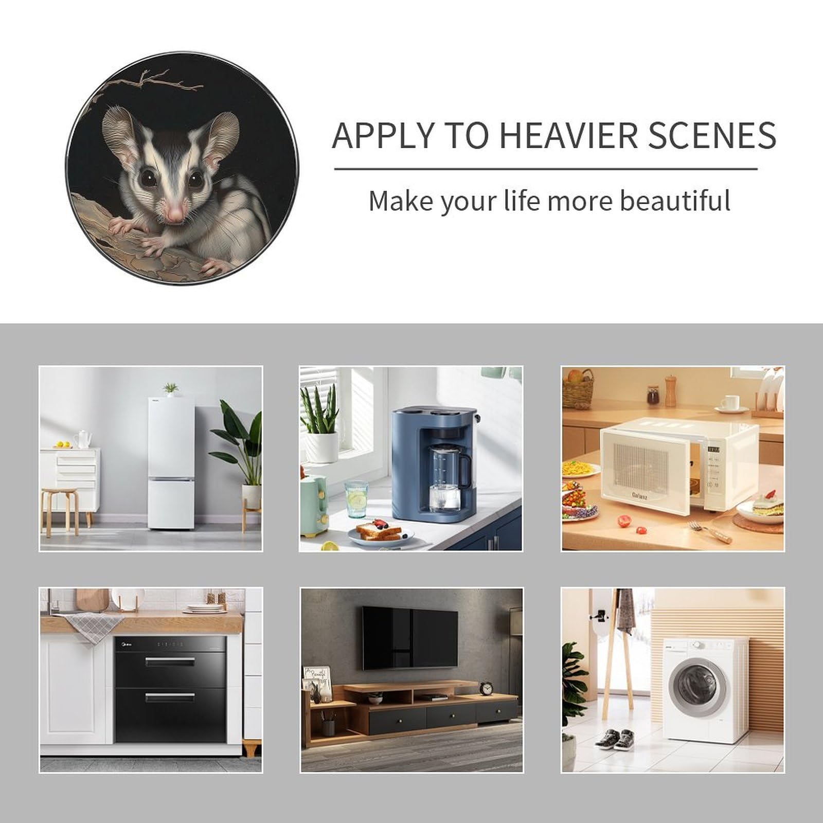 Australian Sugar Glider Round Fridge Magnet - Cute Magnetic Refrigerator Sticker for Home, Kitchen & Office Decor - Perfect for Gifts, DIY Crafts & Appliance Decoration