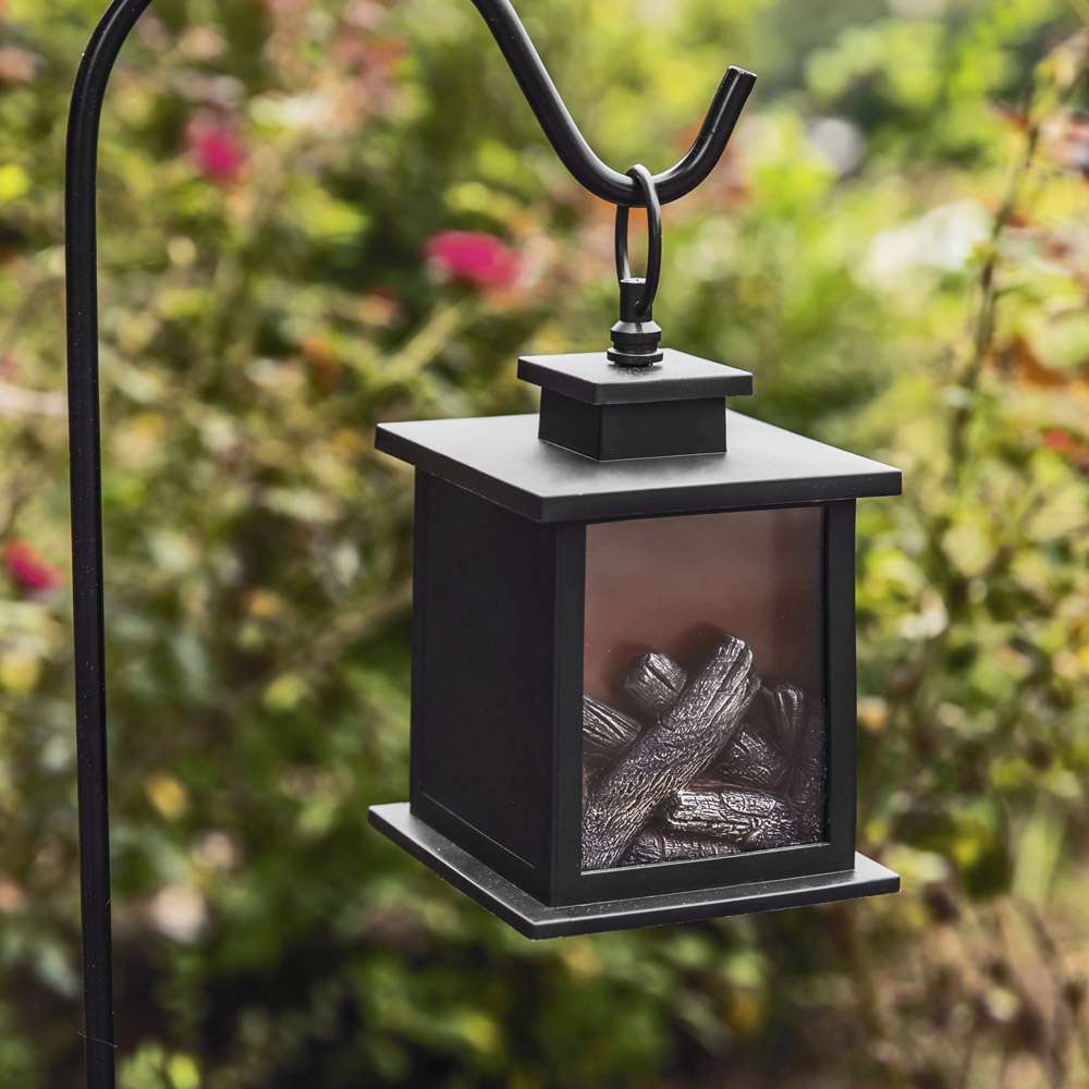 Vintage LED Black Lantern Set of 2 - Decorative Hanging Outdoor/Indoor Lighting for Garden, Patio, Porch & Home Decor