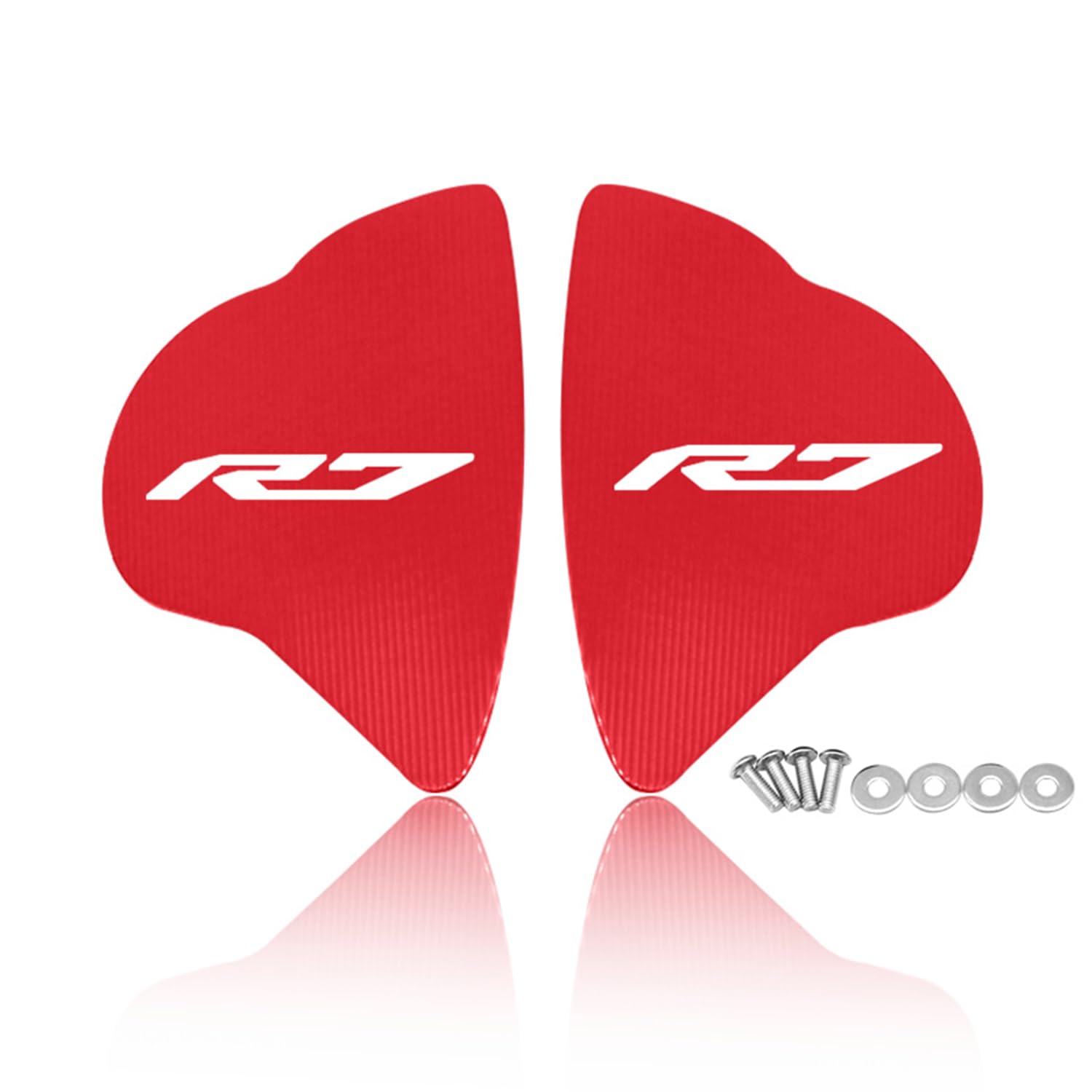 MFGZD CNC Aluminum Motorcycle Mirror Block Off Plates - 2 PCS Replacement for Yamaha R6 R7 2017-2024 Models (Red) - Lightweight Durable Accessory for Street Racing and Custom Bike Builds