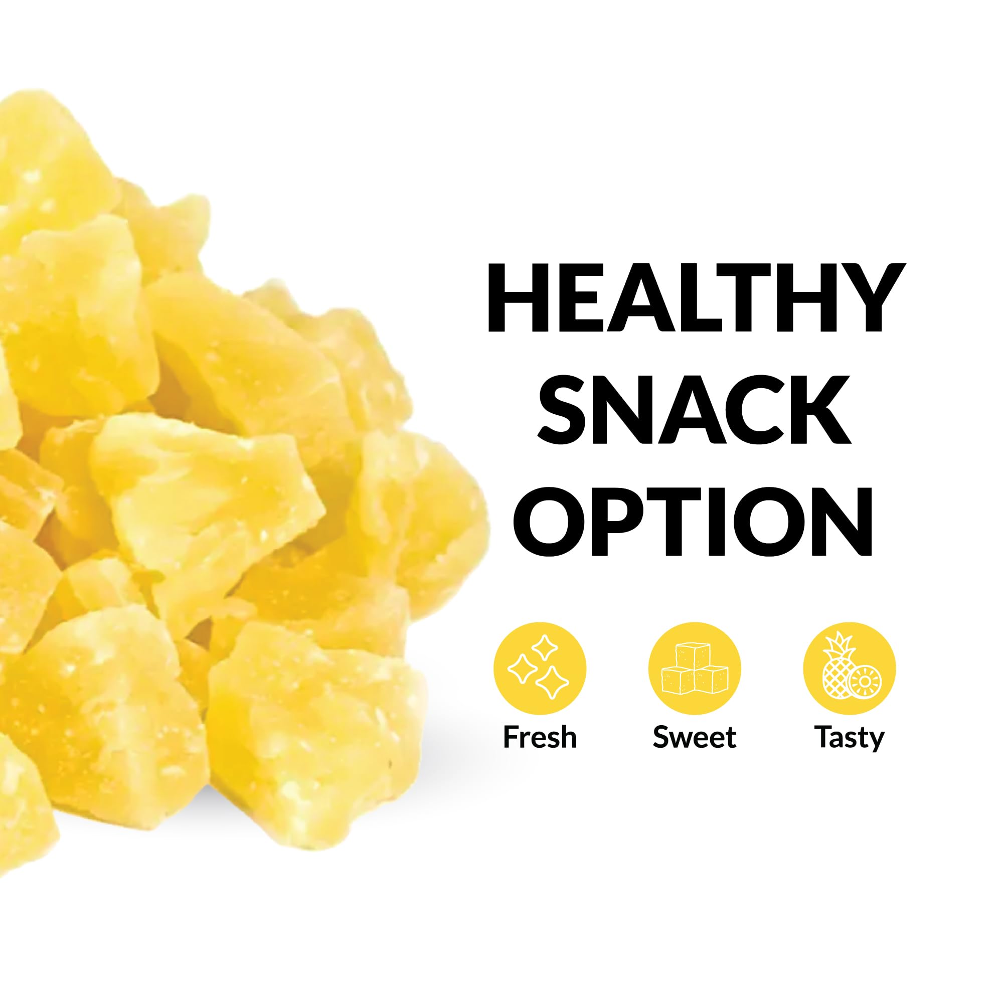 IAN's Dried Pineapple Chunks (2lb) - Sweetened with Natural Cane Sugar, Dehydrated Pineapple Snacks, Candied Pineapple Bites - Perfect for Healthy Snacking, Trail Mix, Yogurt Toppings & Baking Recipes