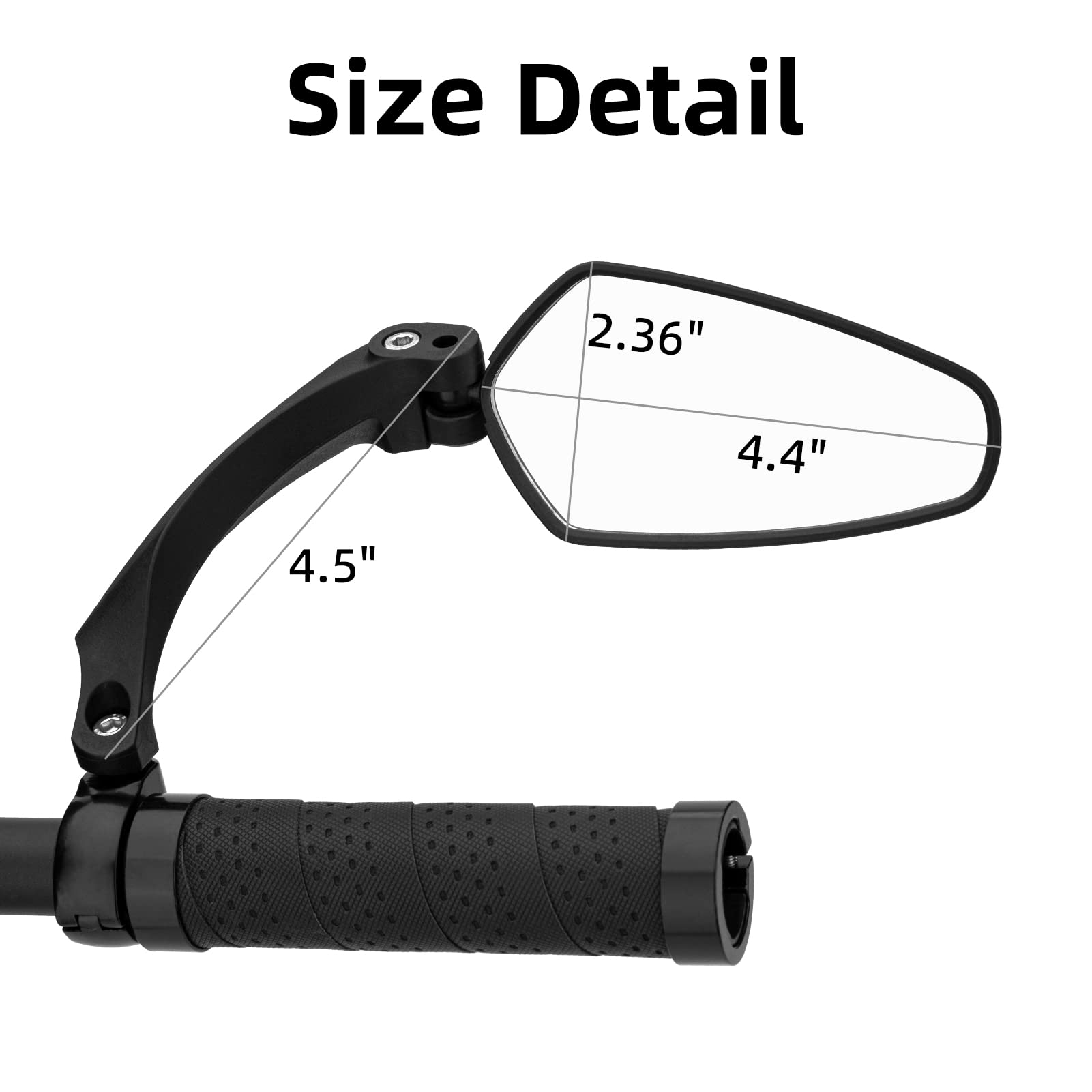 ROCKBROS Bike Rear View Mirror - Adjustable Handlebar Bike Mirror for Mountain, Road & E-Bikes - Cycling Safety Accessories for Commuting & Outdoor Adventures