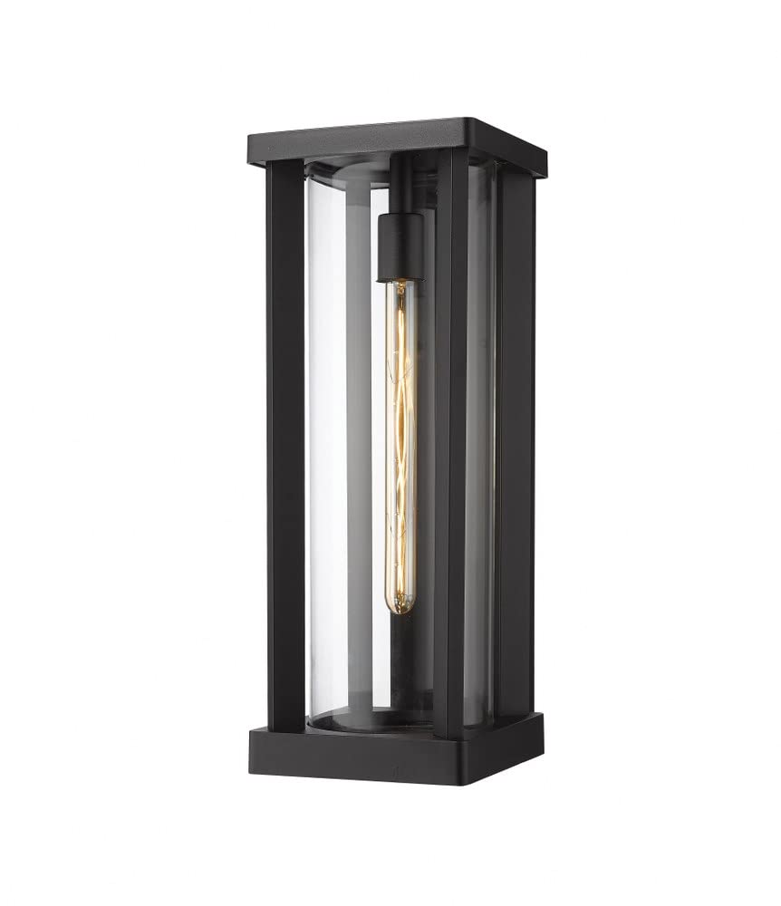 Z-Lite 1 Light Outdoor Wall Sconce 586B-BK - Black Exterior Wall Light Fixture for Porch, Patio & Entryway Lighting