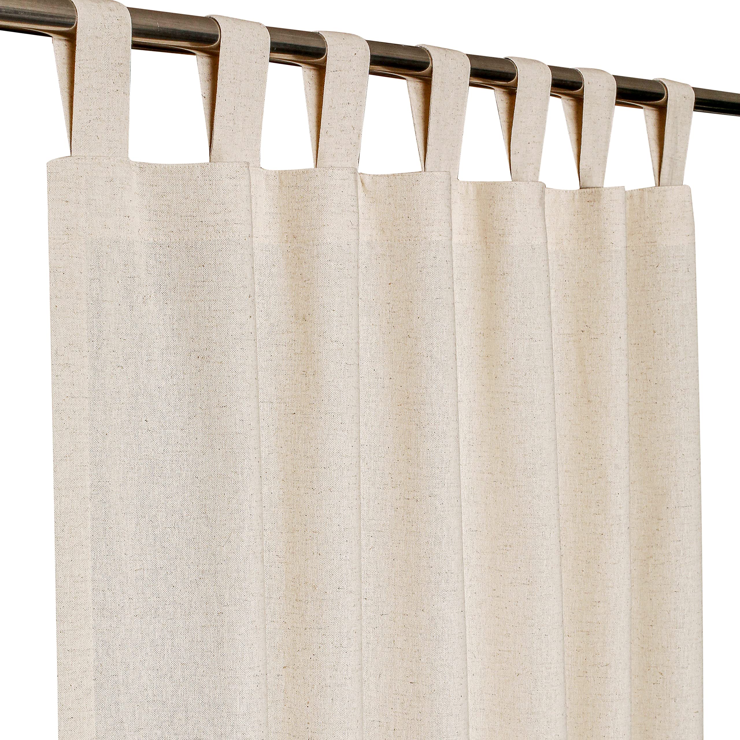 Premium 50x96 Inch Natural Linen Blackout Curtains - Set of 2, Farmhouse Style with Top Loops for Bedroom & Living Room | Light Reducing, Breathable Cotton/Linen Drapes for Privacy & Sun Protection