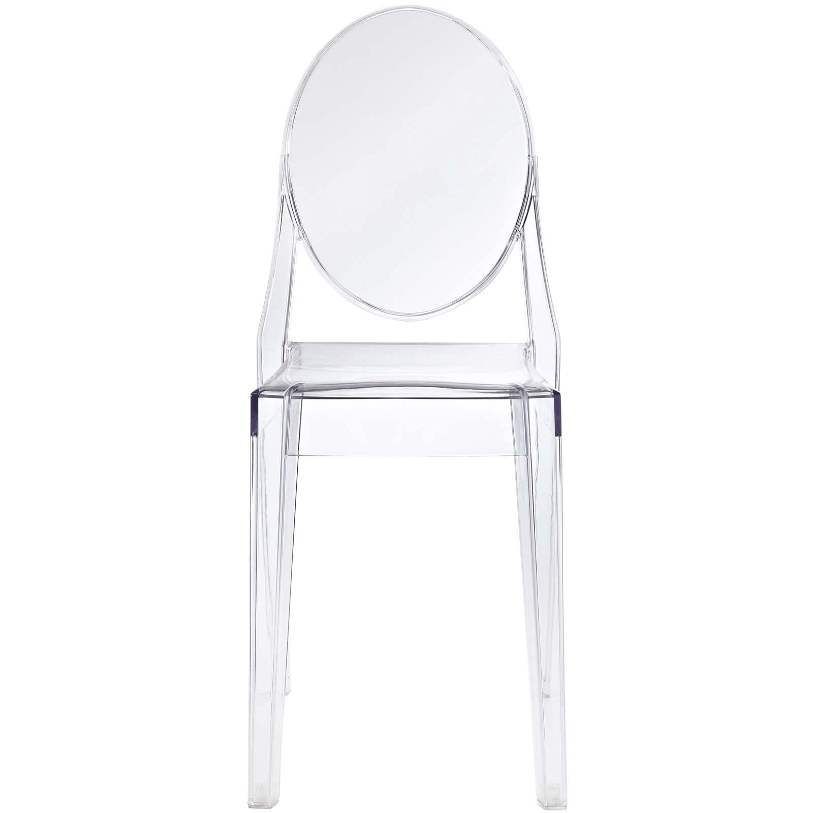 Modway Casper Modern Acrylic Stacking Dining Chairs - Set of 4 Clear Transparent Armchairs for Kitchen, Dining Room, Restaurant & Outdoor Patio