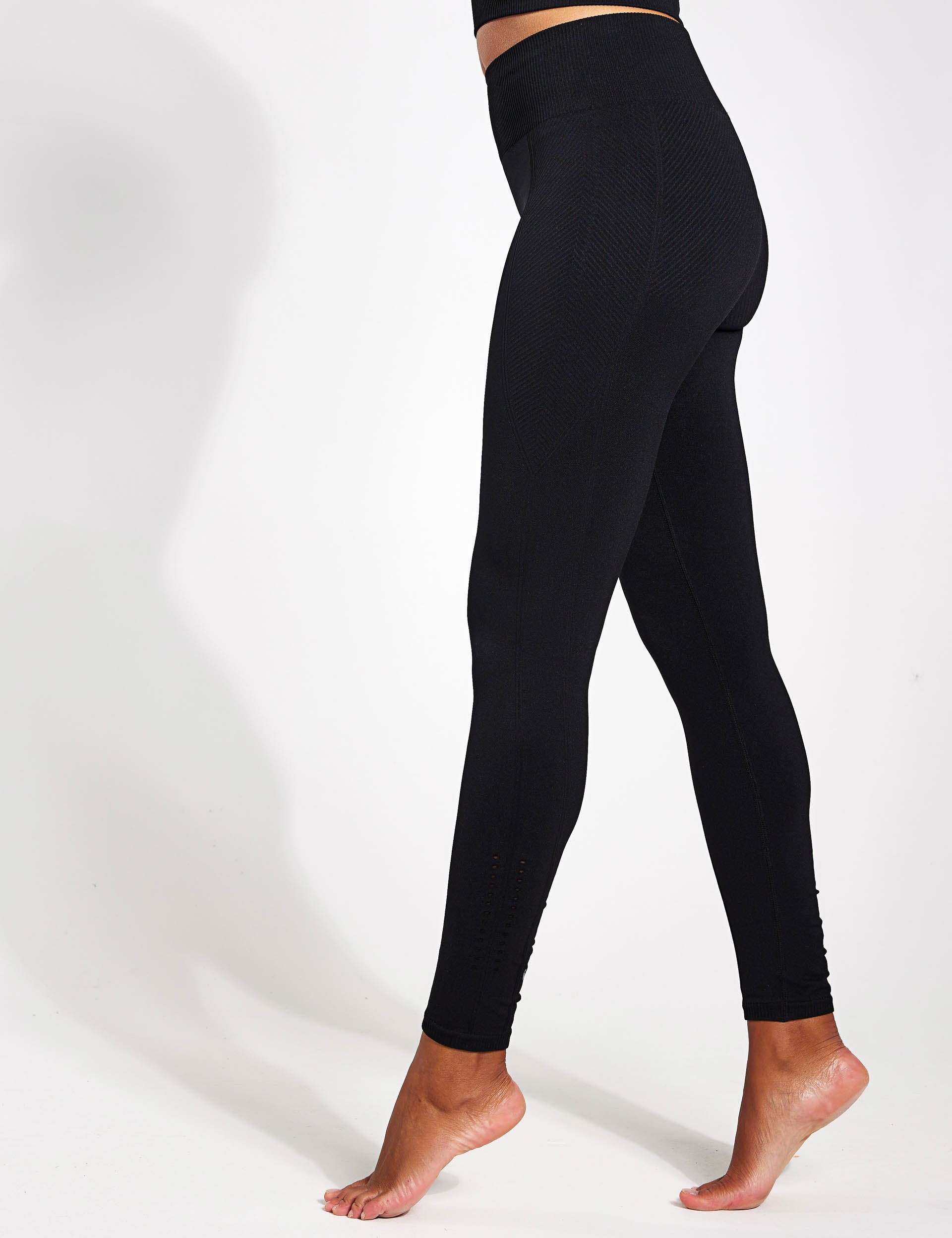 High Waist India Seamless Leggings for Women - Black - Yoga, Workout, Running & Everyday Wear